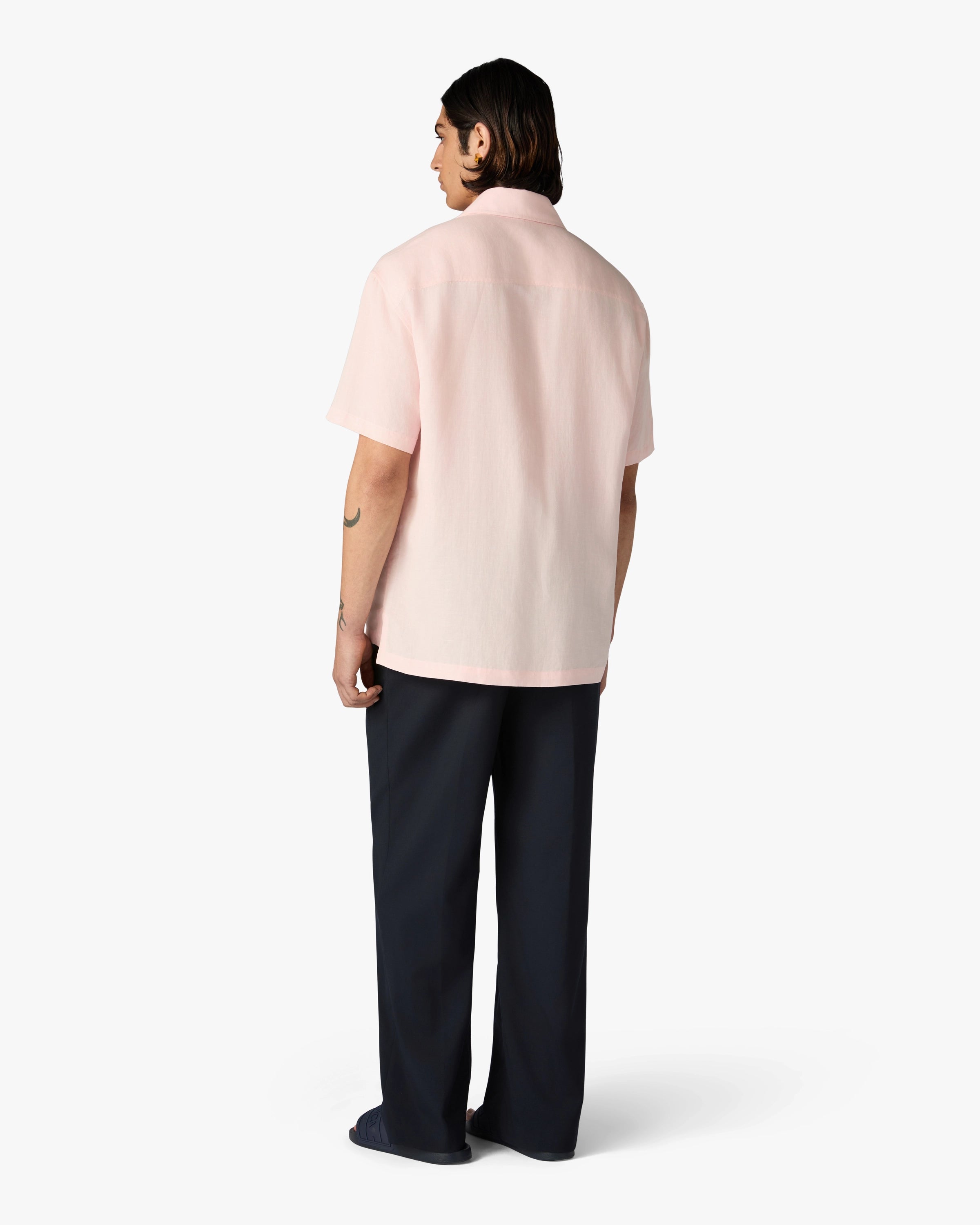 Casablanca Phantasmagoria camicia lino rosa maniche corte