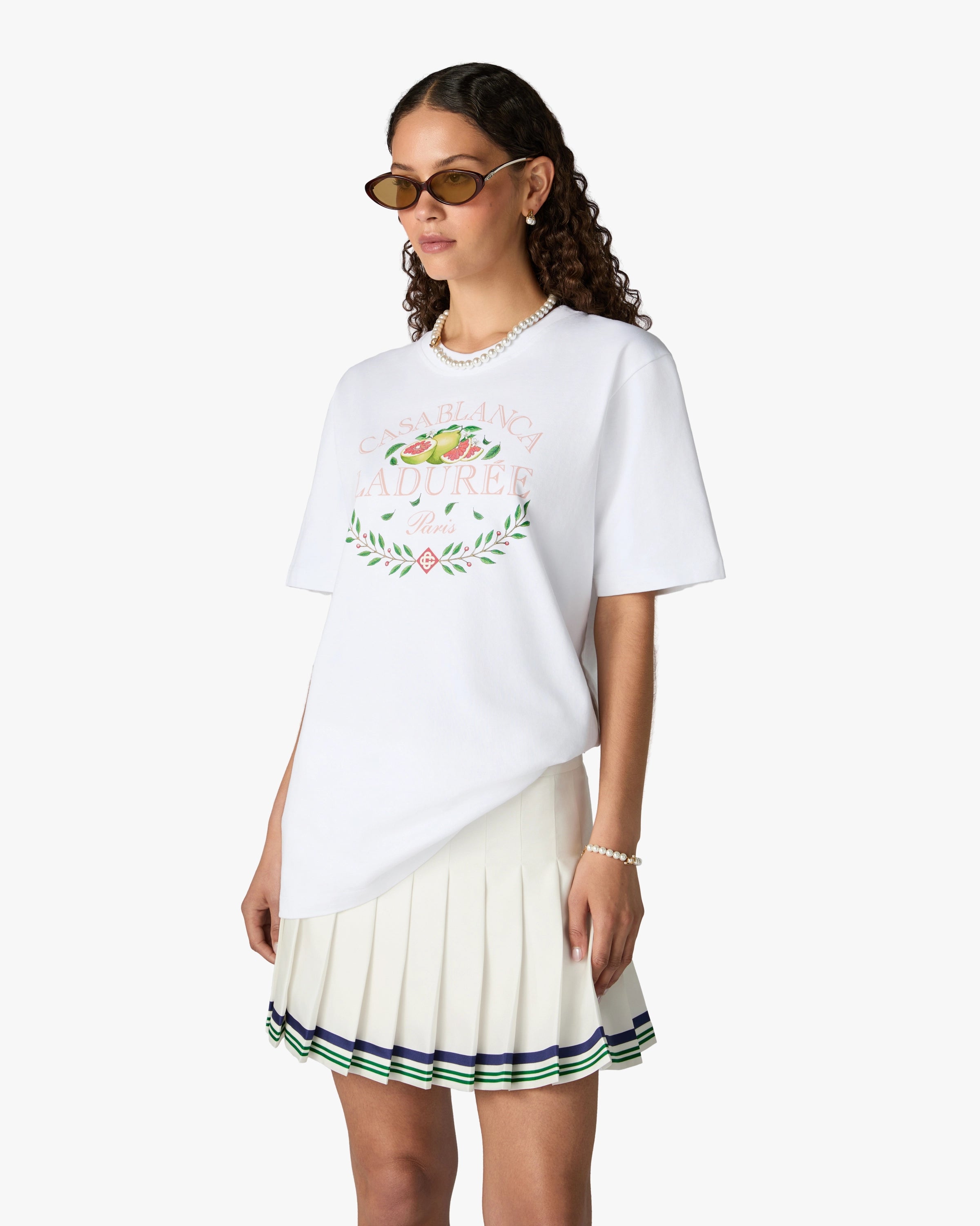 Casablanca Ladurée t-shirt bianca cotone bio unisex