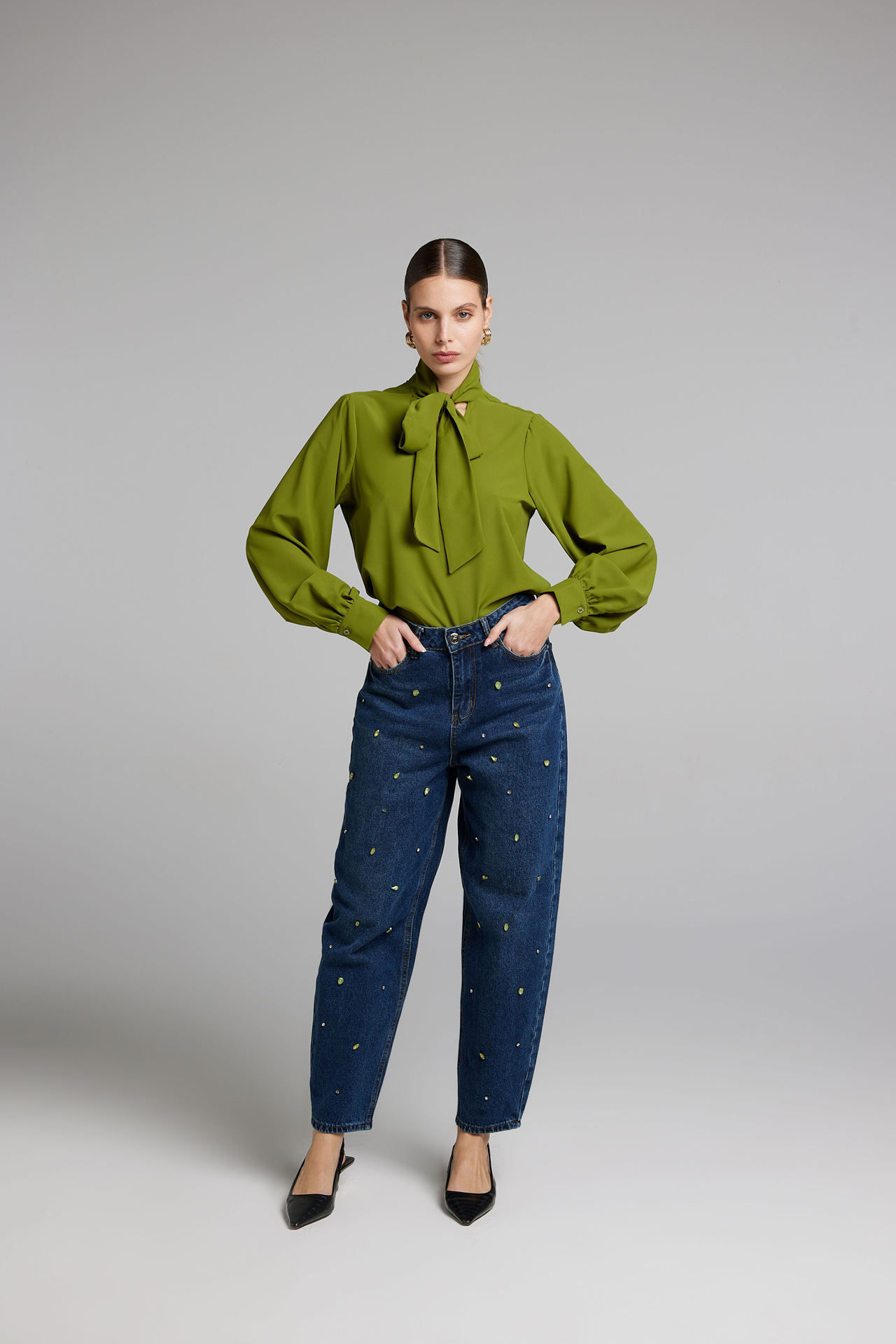 Sarah Chole SJ9178 balloon jeans cotone