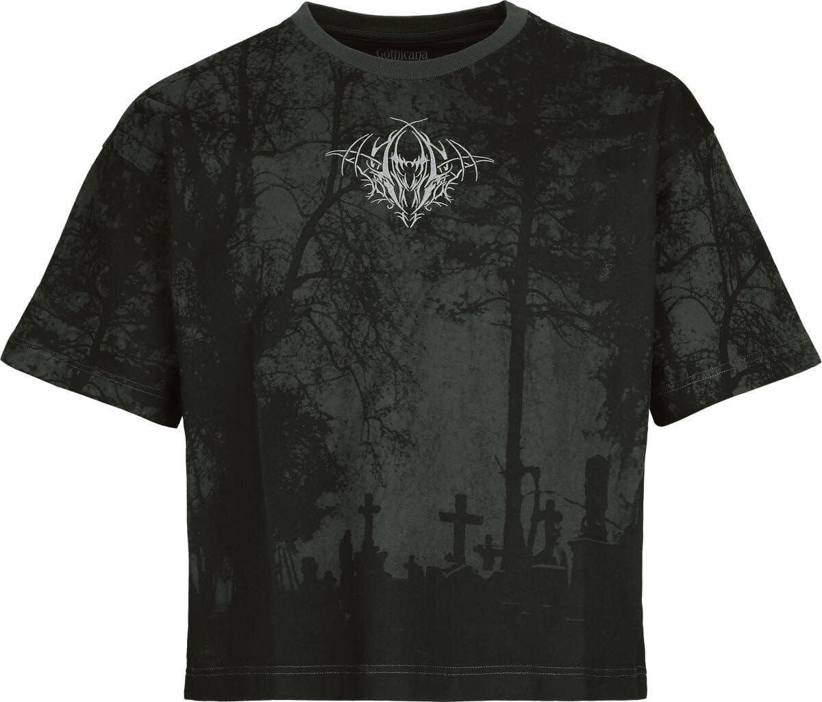 Gothicana by EMP T-Shirt Uomo Grigio Scuro L All-Over