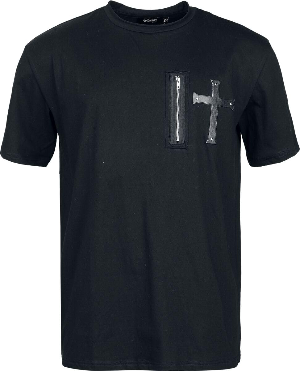 Gothicana by EMP T-Shirt Croce Zip Nera L cotone