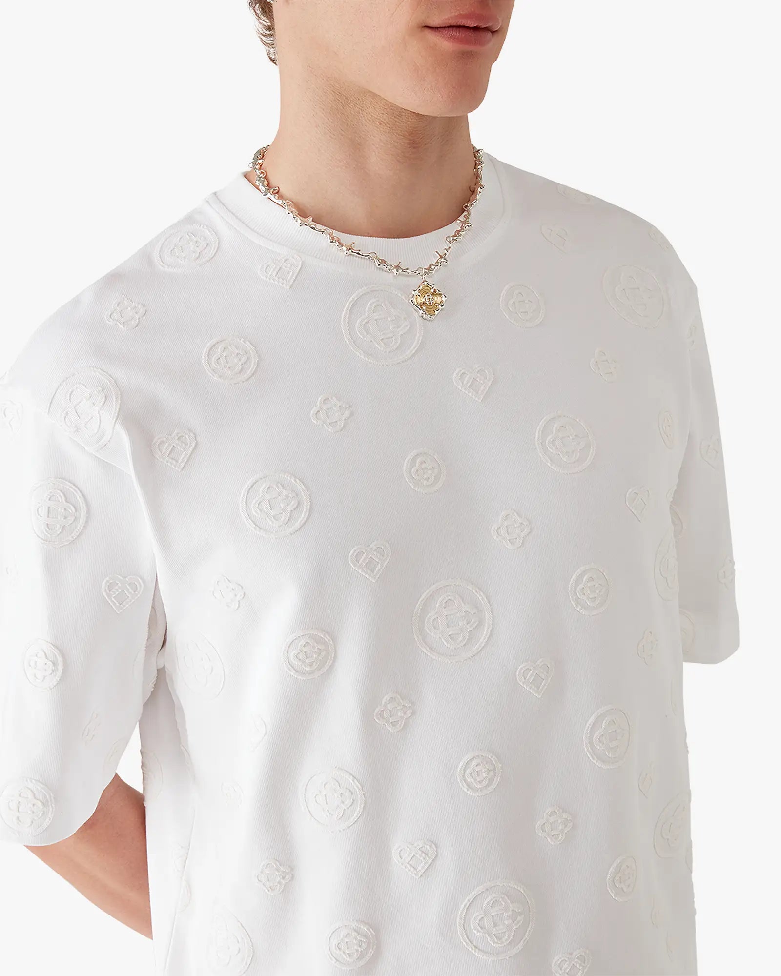 Casablanca Monogram Applique t-shirt oversize bianca