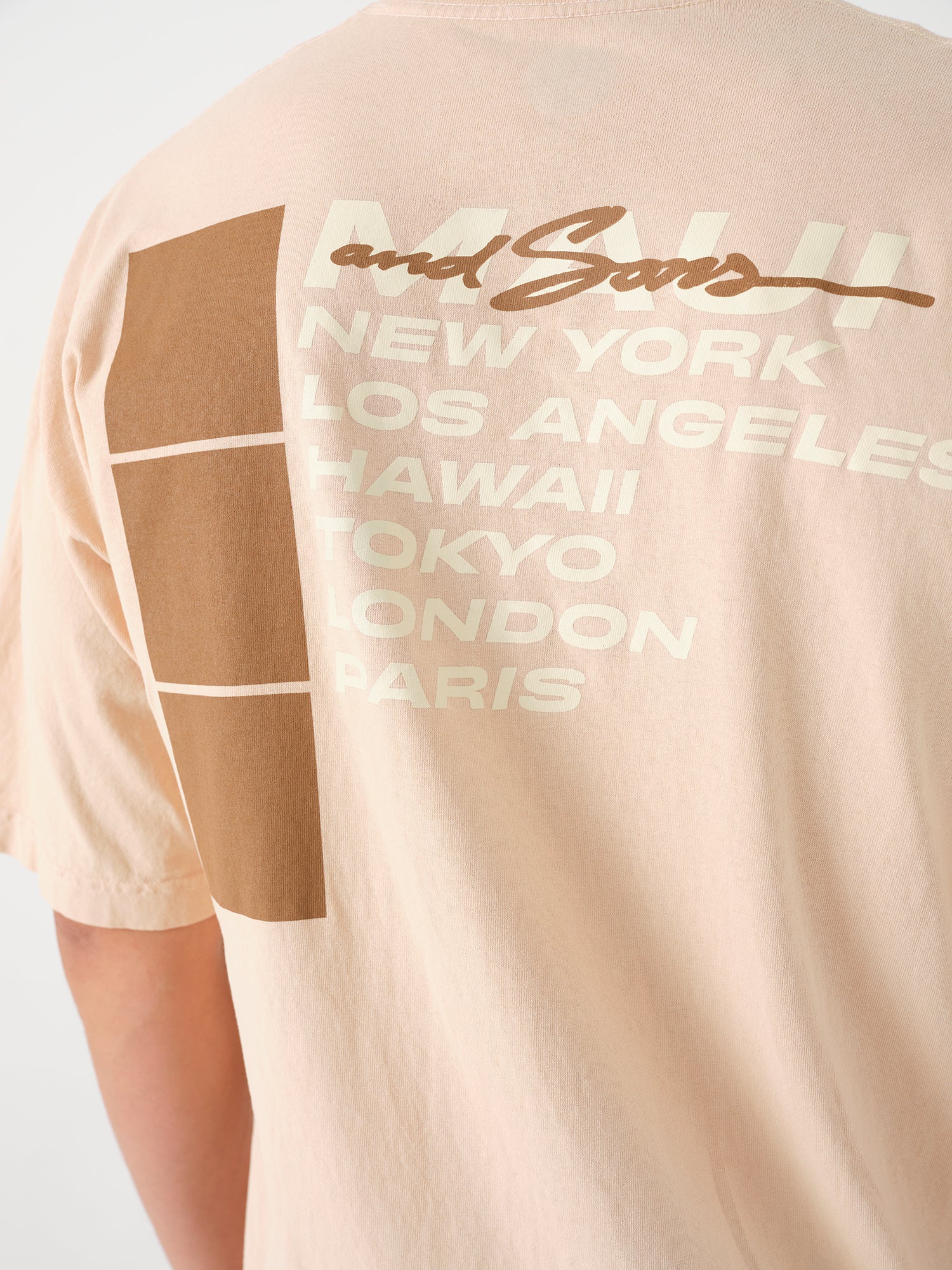Maui and Sons City Wave maglietta beige vestibilità classica