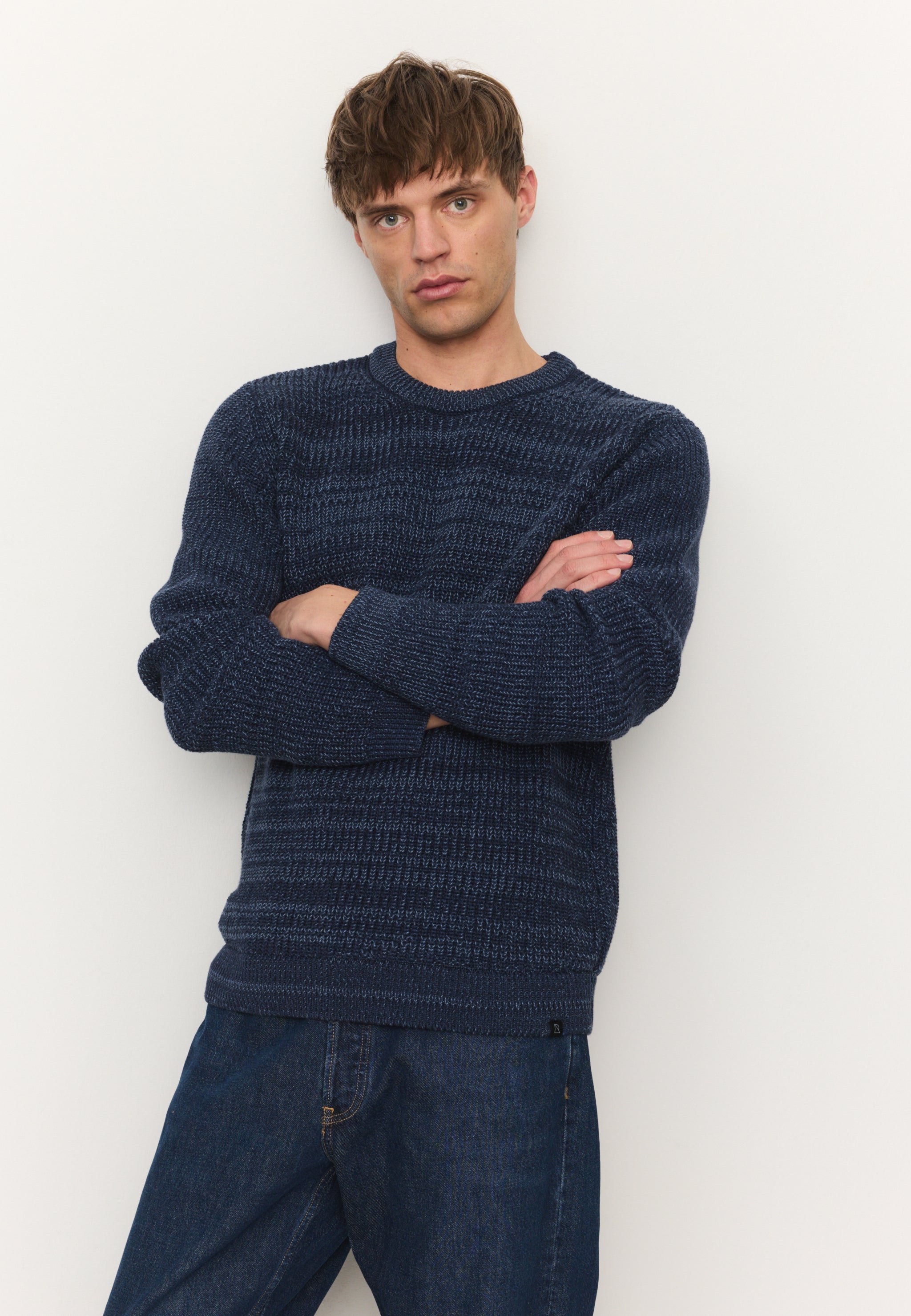 Recolution CRESS maglione blu cotone bio melange