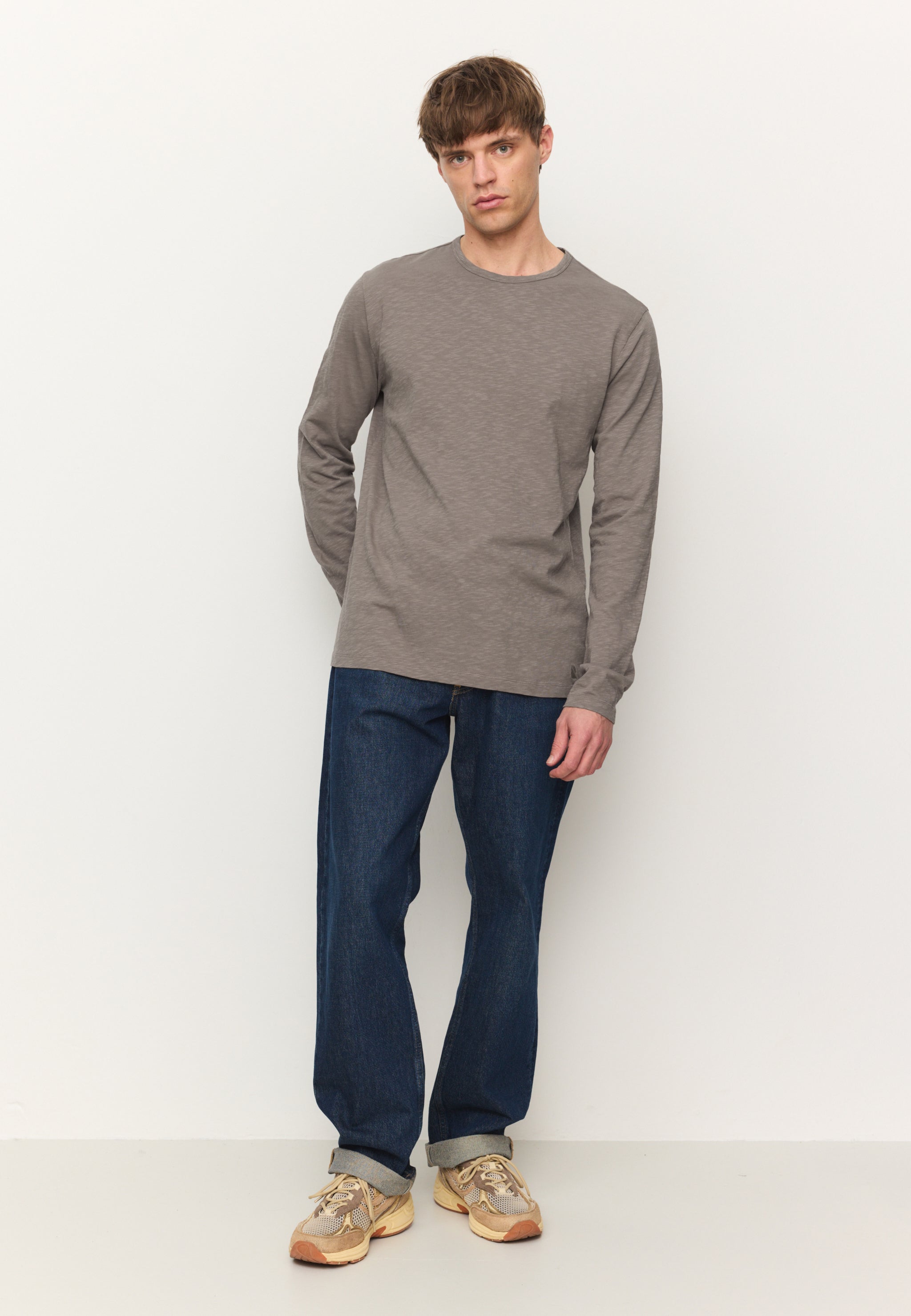 Recolution MACA maglia maniche lunghe marrone vintage cotone bio