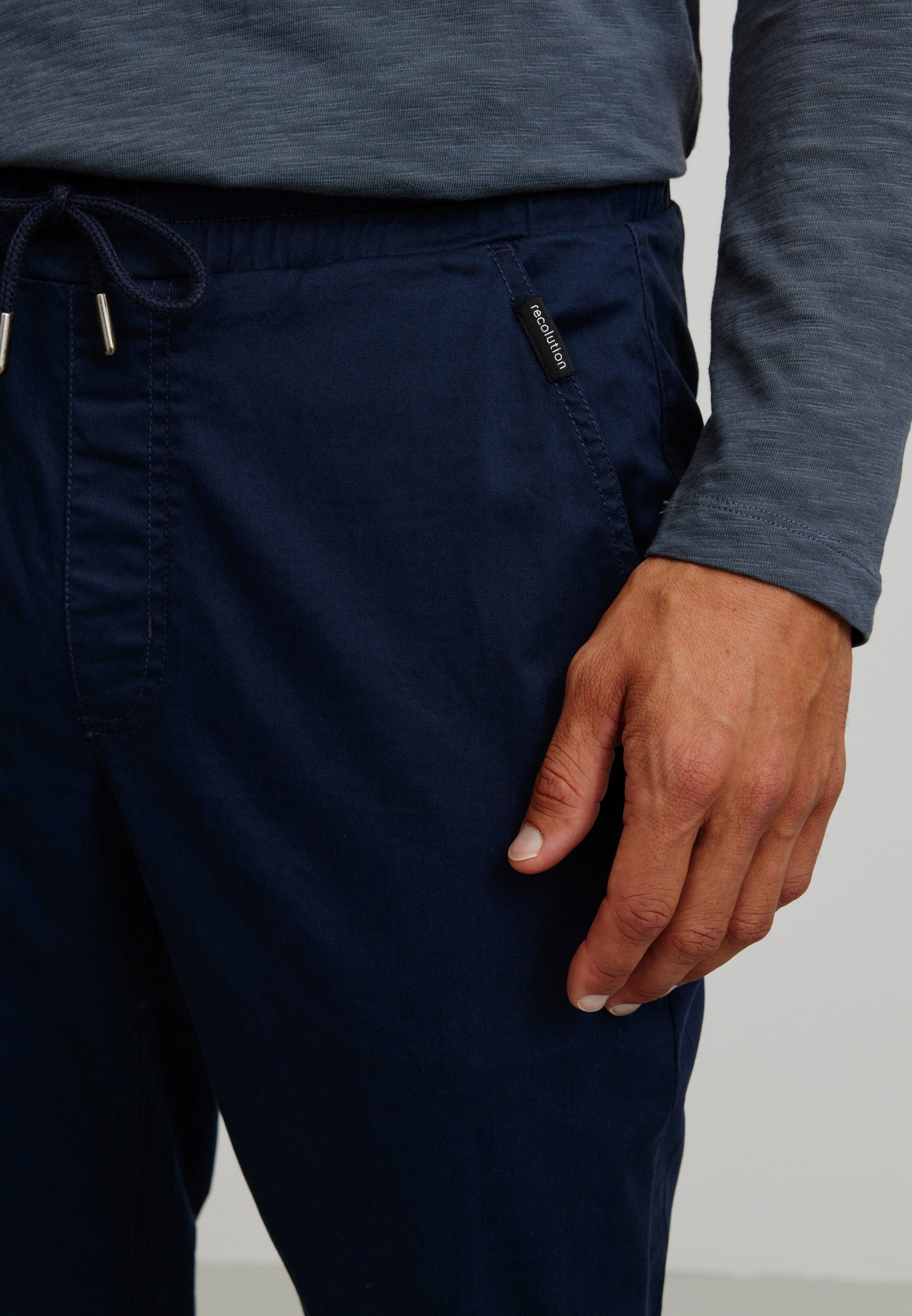 Recolution Taro pantaloni chino dark navy cotone bio