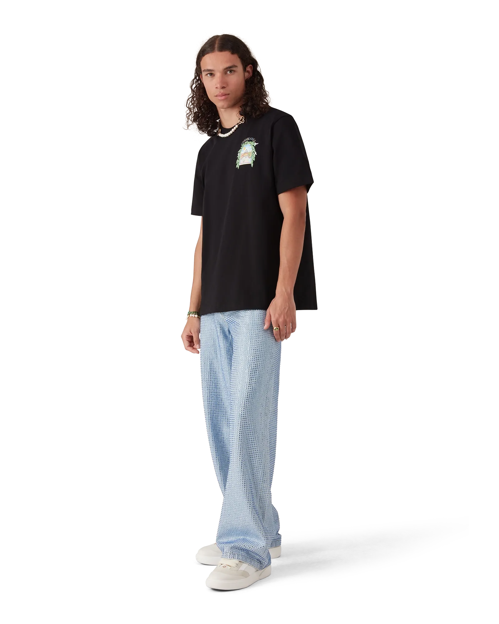 Casablanca L'Arche De Tennis t-shirt cotone nera taglia M