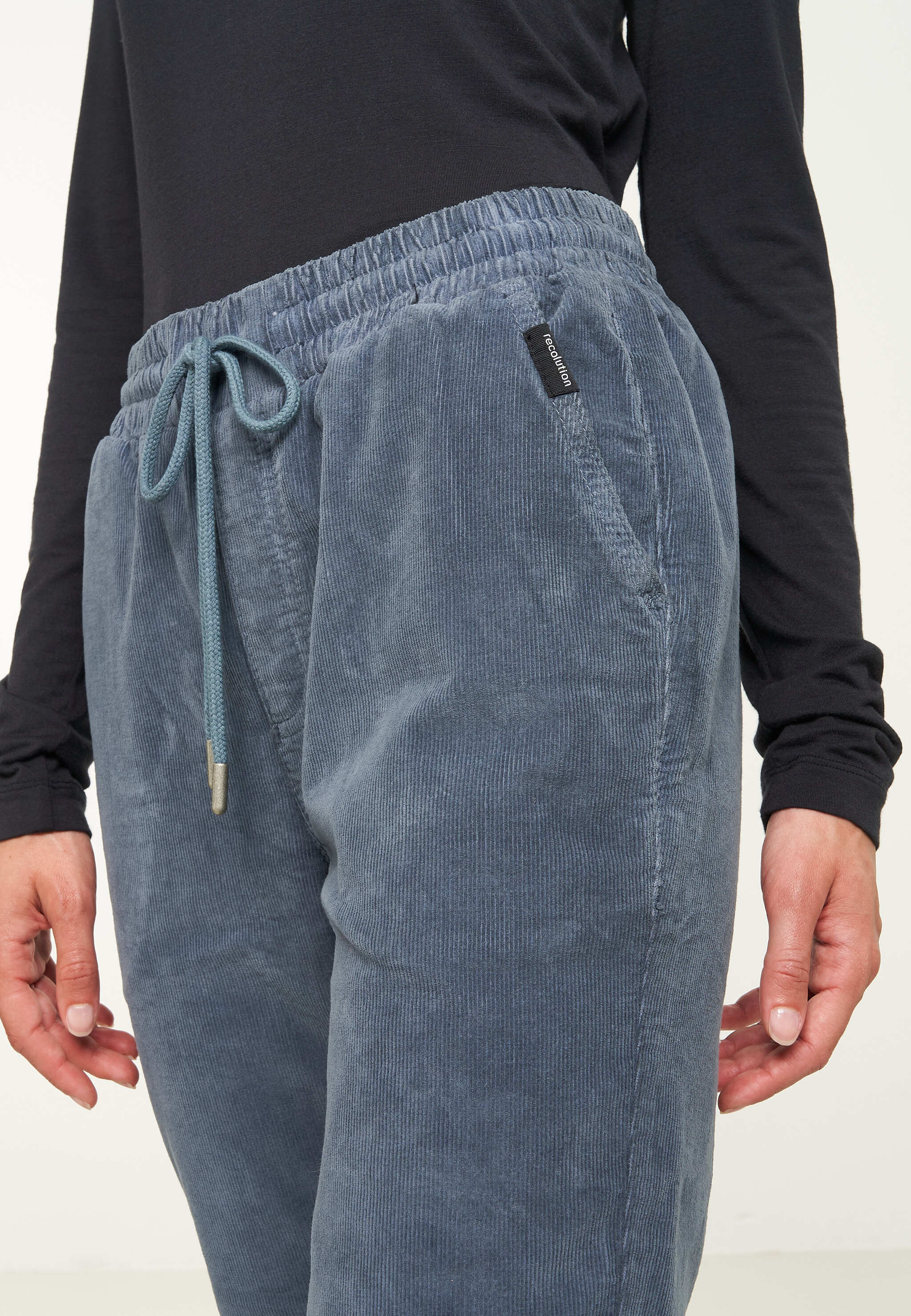 Recolution Chaiturus pantaloni chino blu cotone bio