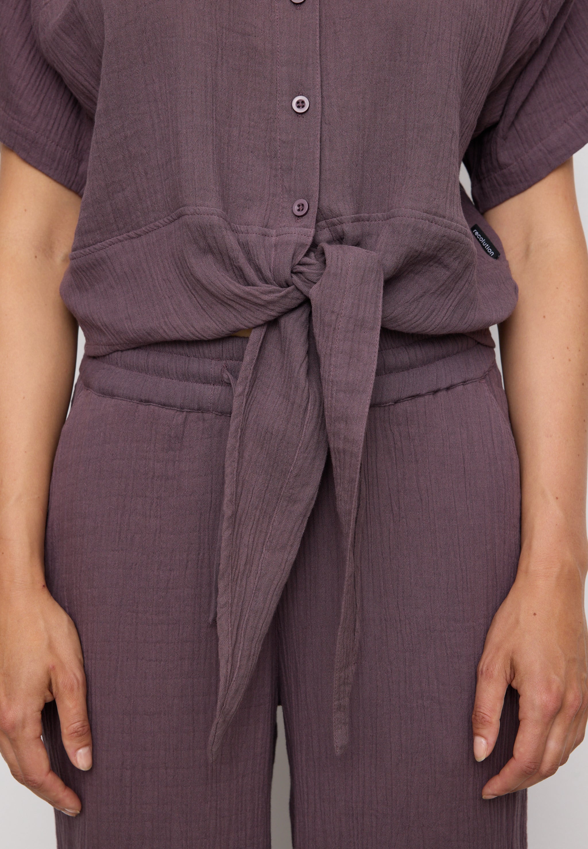 Recolution Tulip blusa mussola viola mystic grape cotone bio