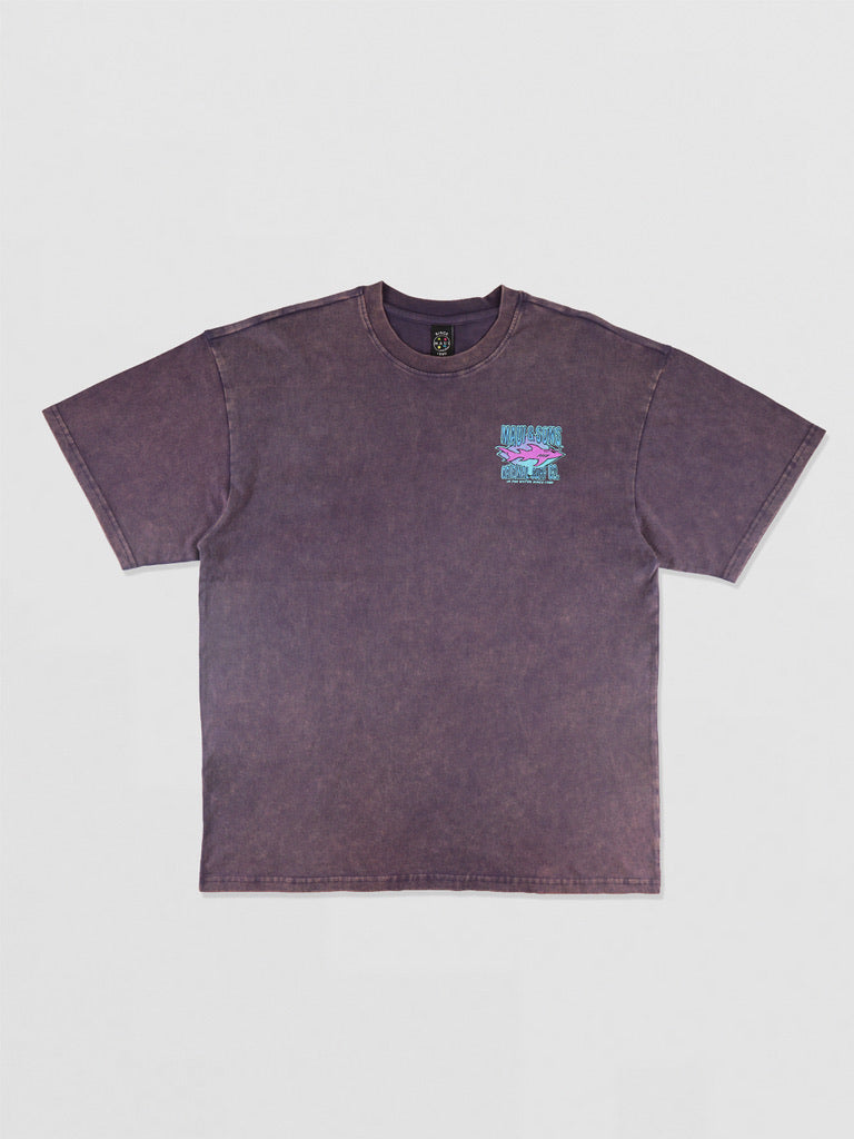 Maui and Sons Shark Surf Co. t-shirt viola mineral cotone