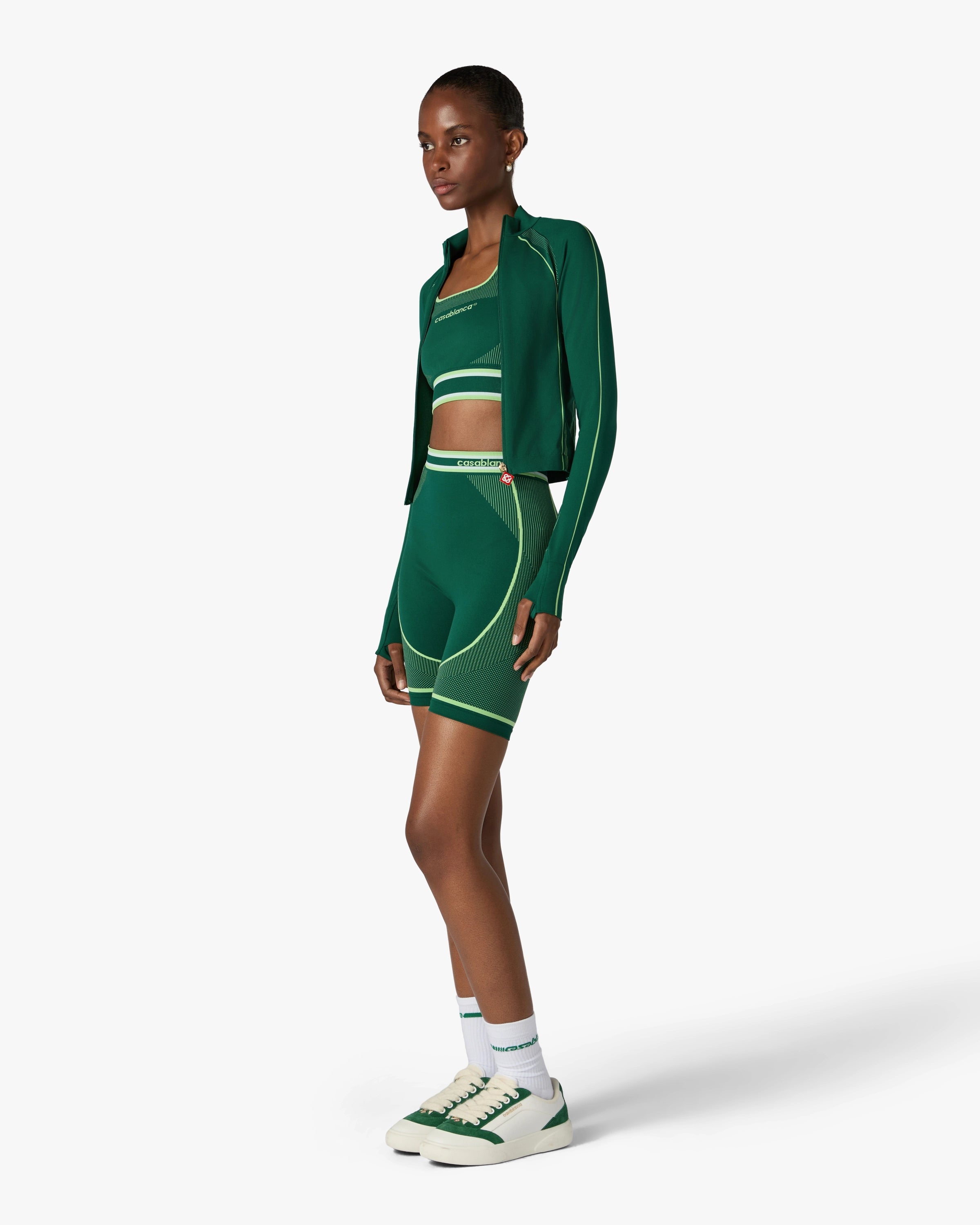 Casablanca Seamless giacca zip verde tecnica