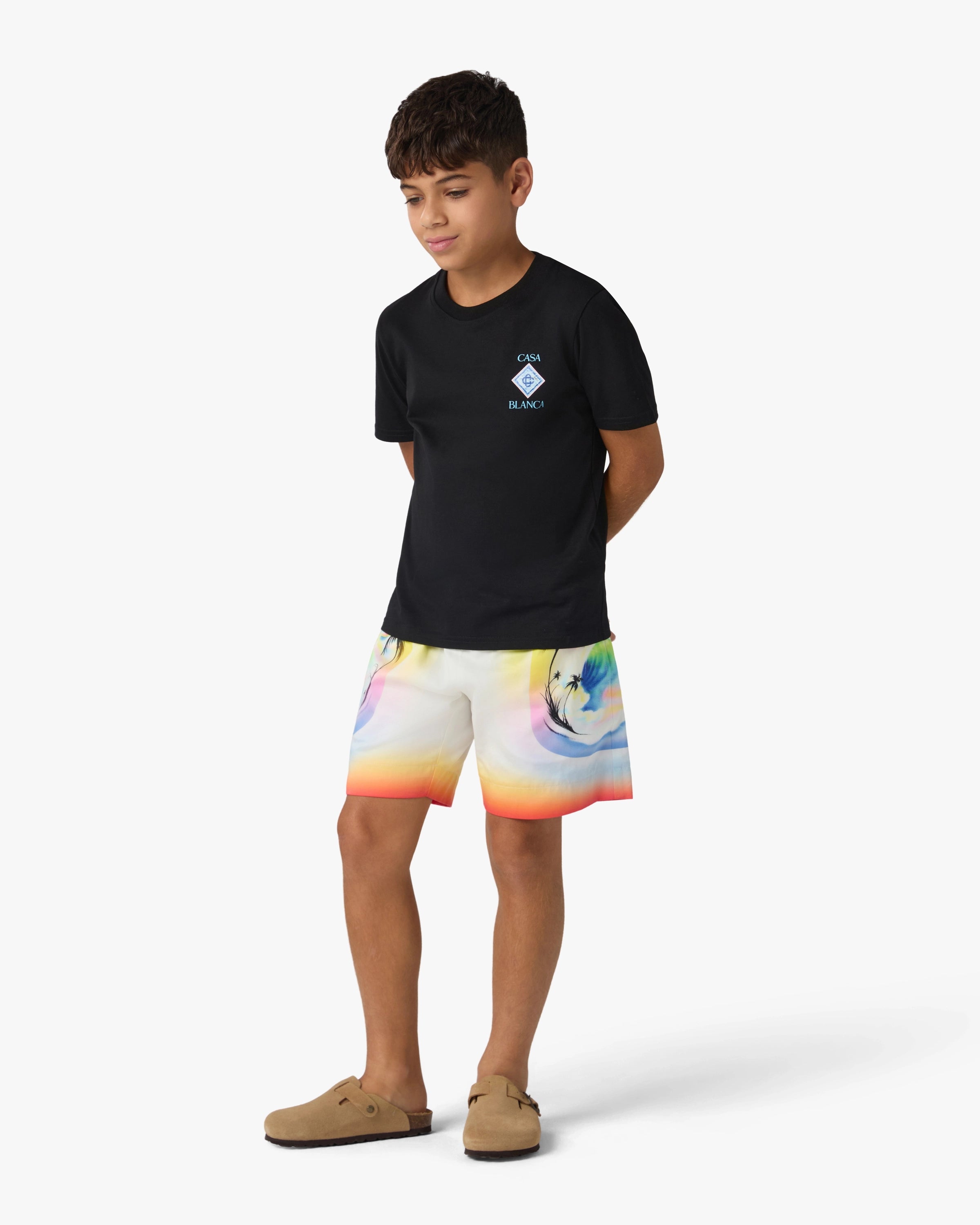 Casablanca Pool maglietta bambino nero cotone bio