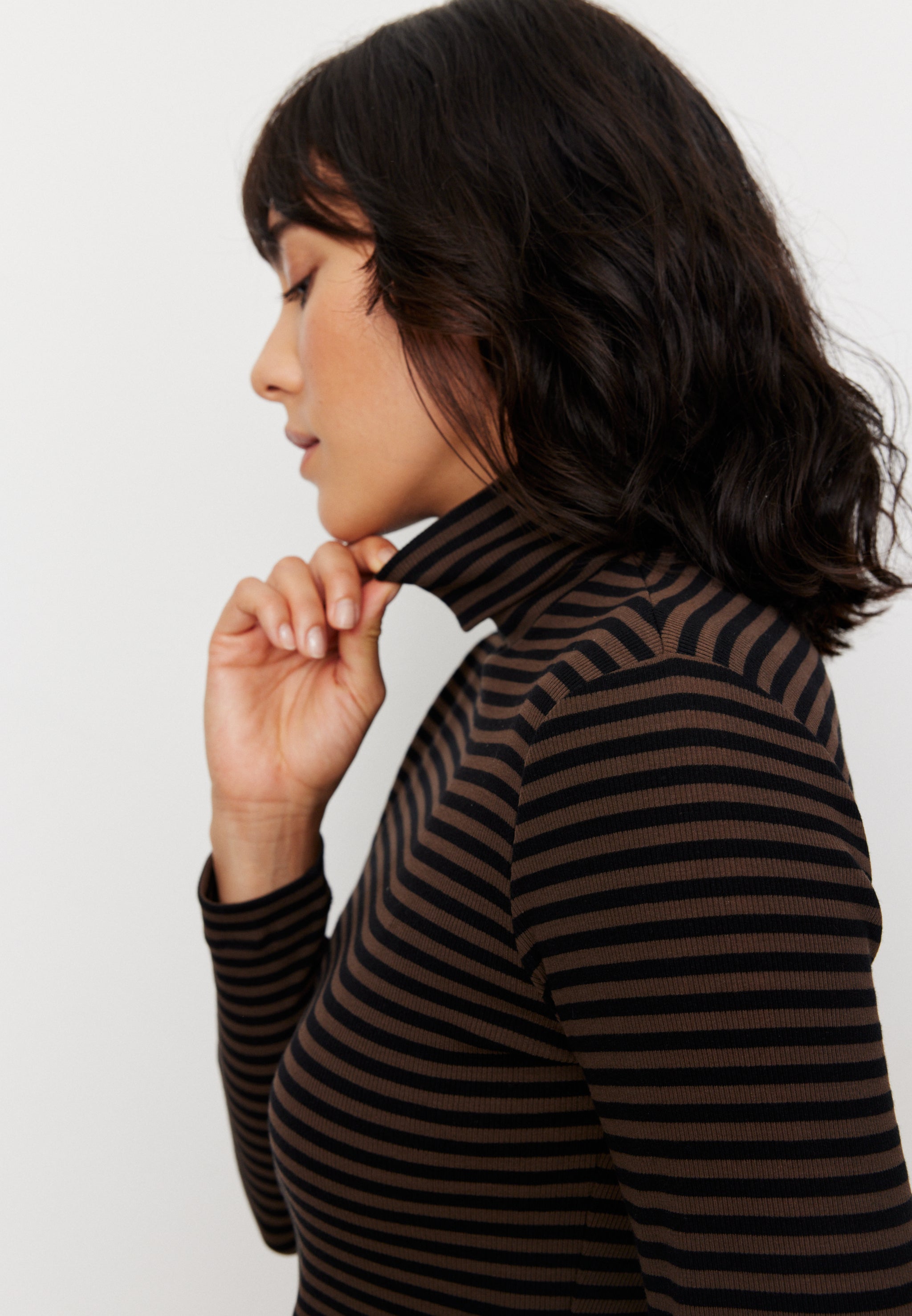 Recolution Liatris Stripes longsleeve righe marrone