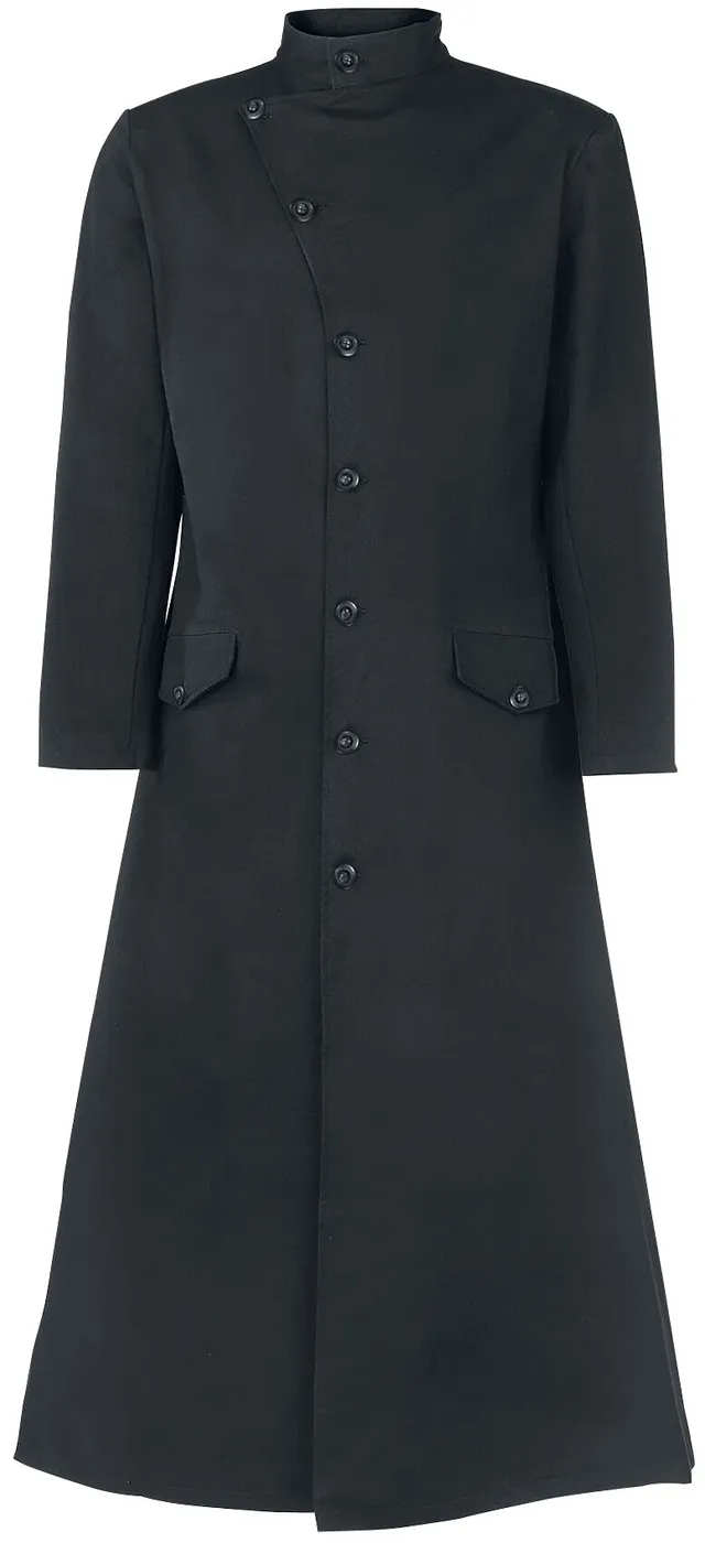 Gothicana by EMP cappotto militare lungo nero catena uomo
