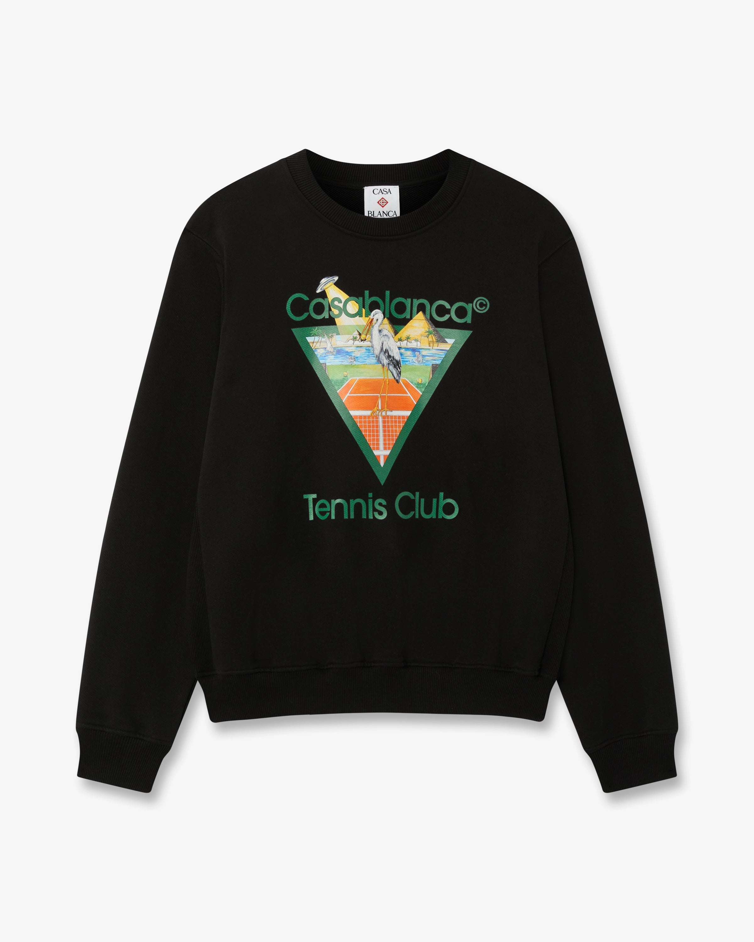 Casablanca Tennis Club Icon Pyramid Abduction felpa nera cotone