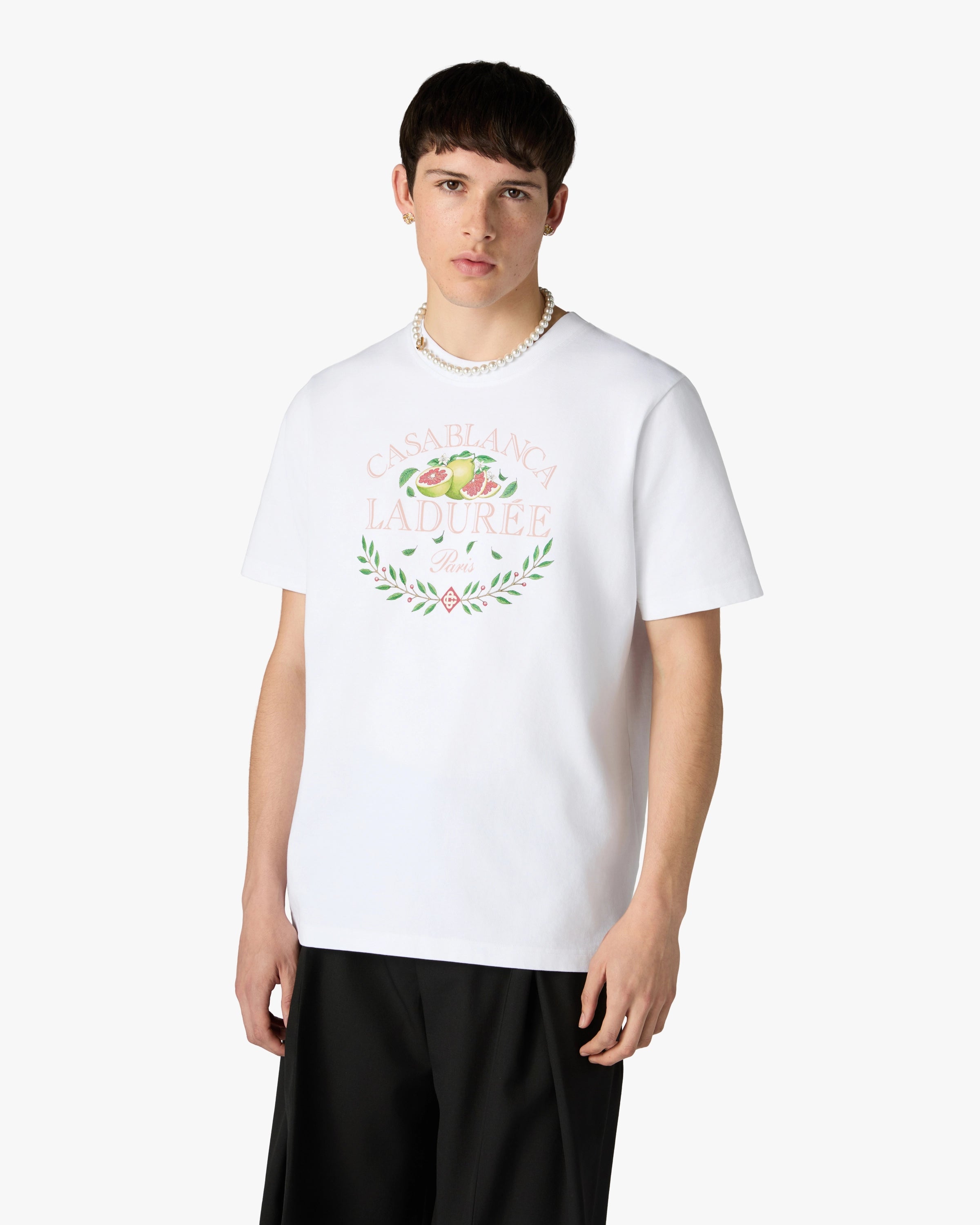 Casablanca Ladurée t-shirt bianca cotone bio unisex