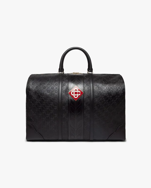 Casablanca Monogram Borsa Weekender Nera Pelle