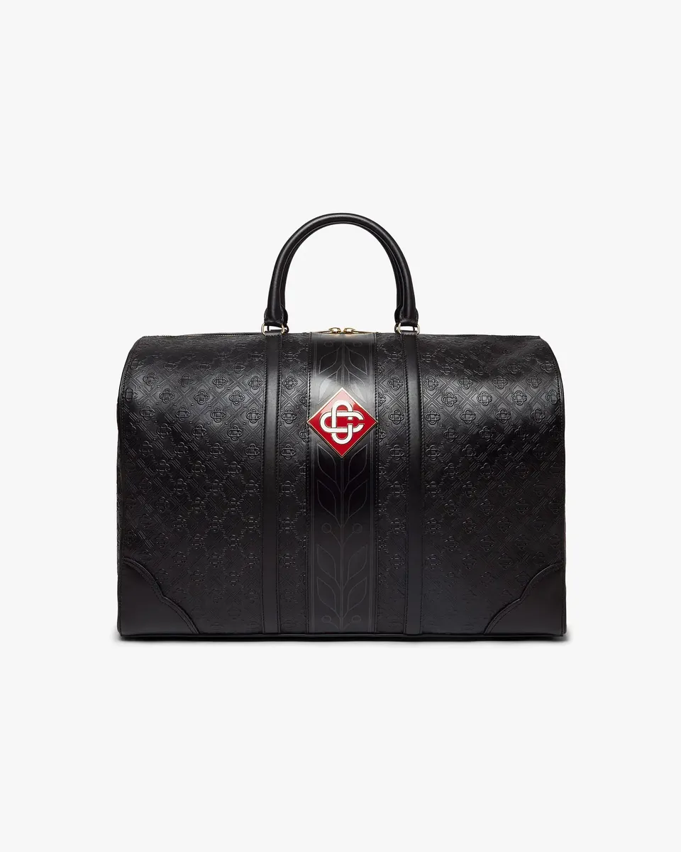 Casablanca Monogram Borsa Weekender Nera Pelle