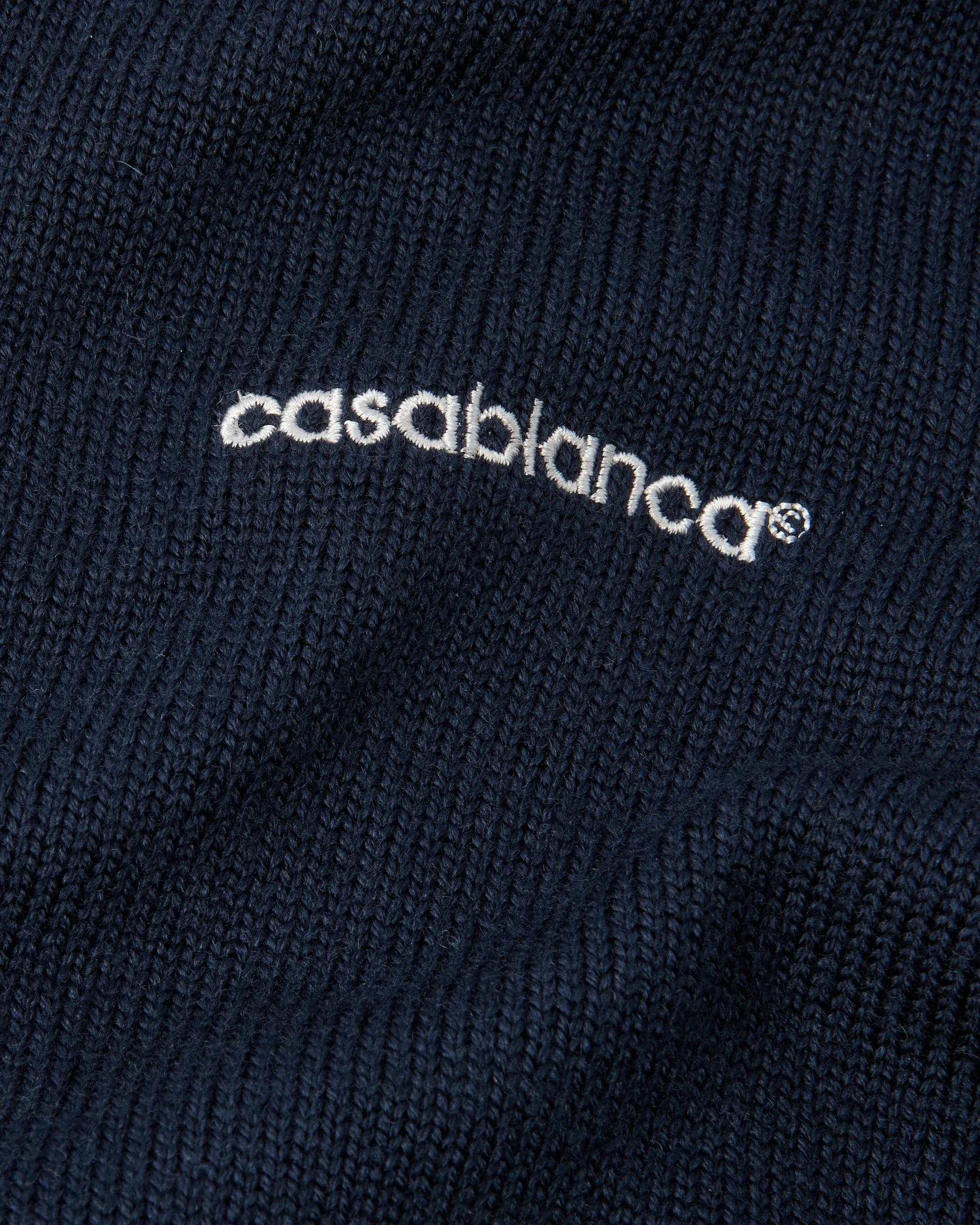 Casablanca Merino polo blu zip lana donna S
