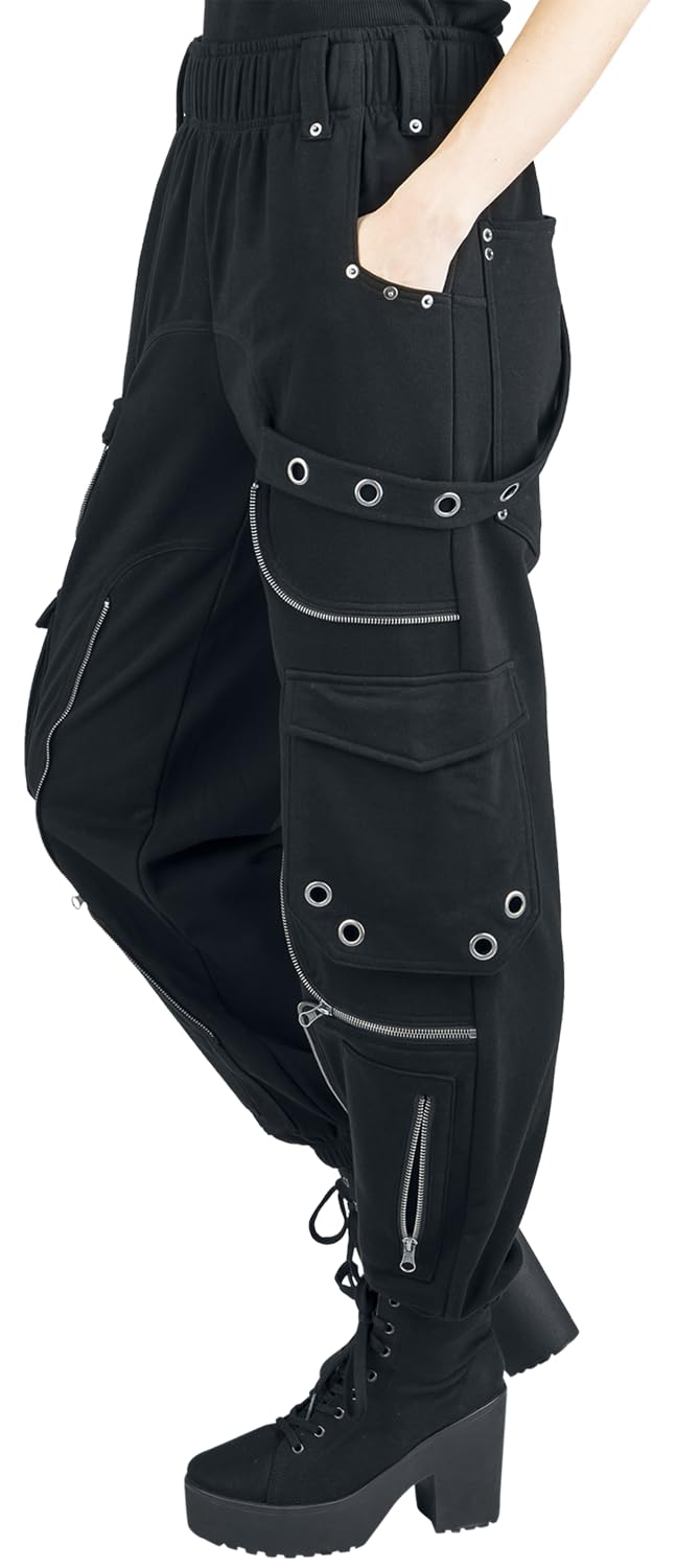 Gothicana by EMP pantaloni donna neri zip taglia L