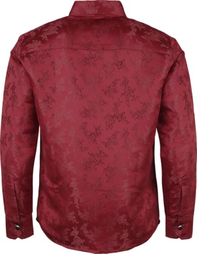 Gothicana by EMP Camicia Rose Rosso Scuro Maniche Lunghe taglia L
