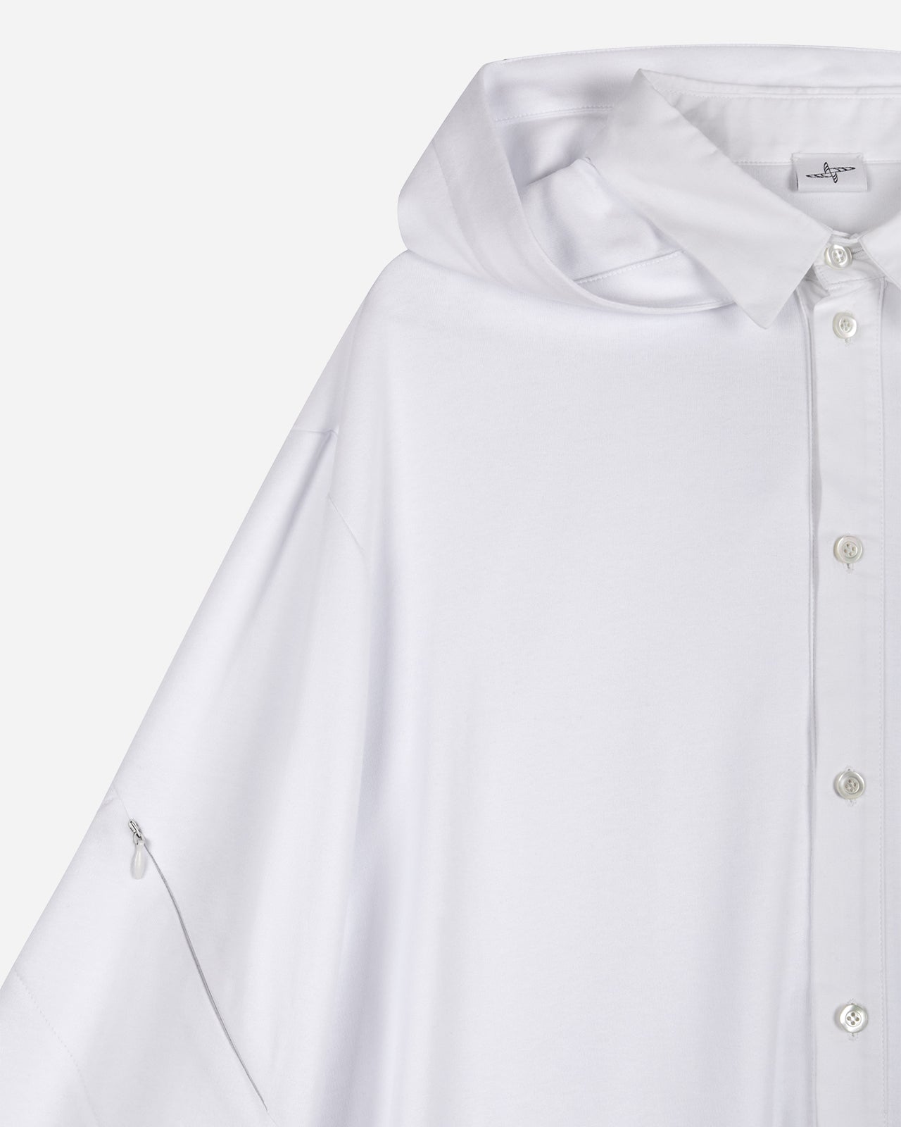 Noskra Satori camicia con cappuccio bianca cotone