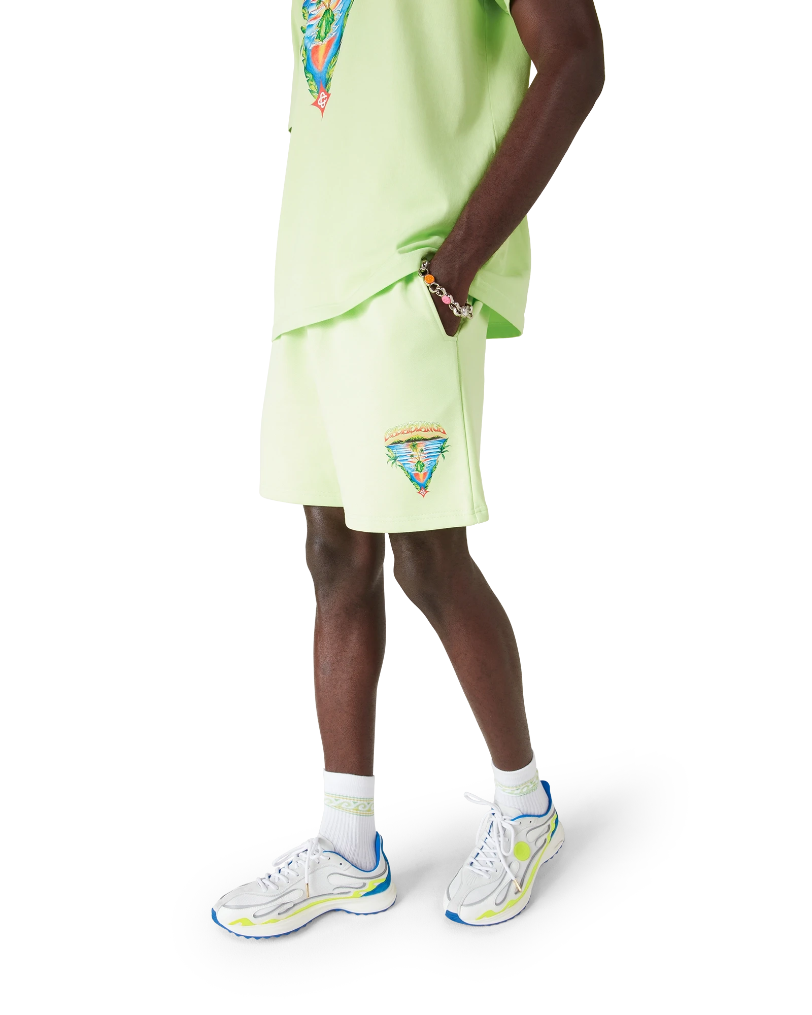 Casablanca Innocence Triangle shorts verde cotone