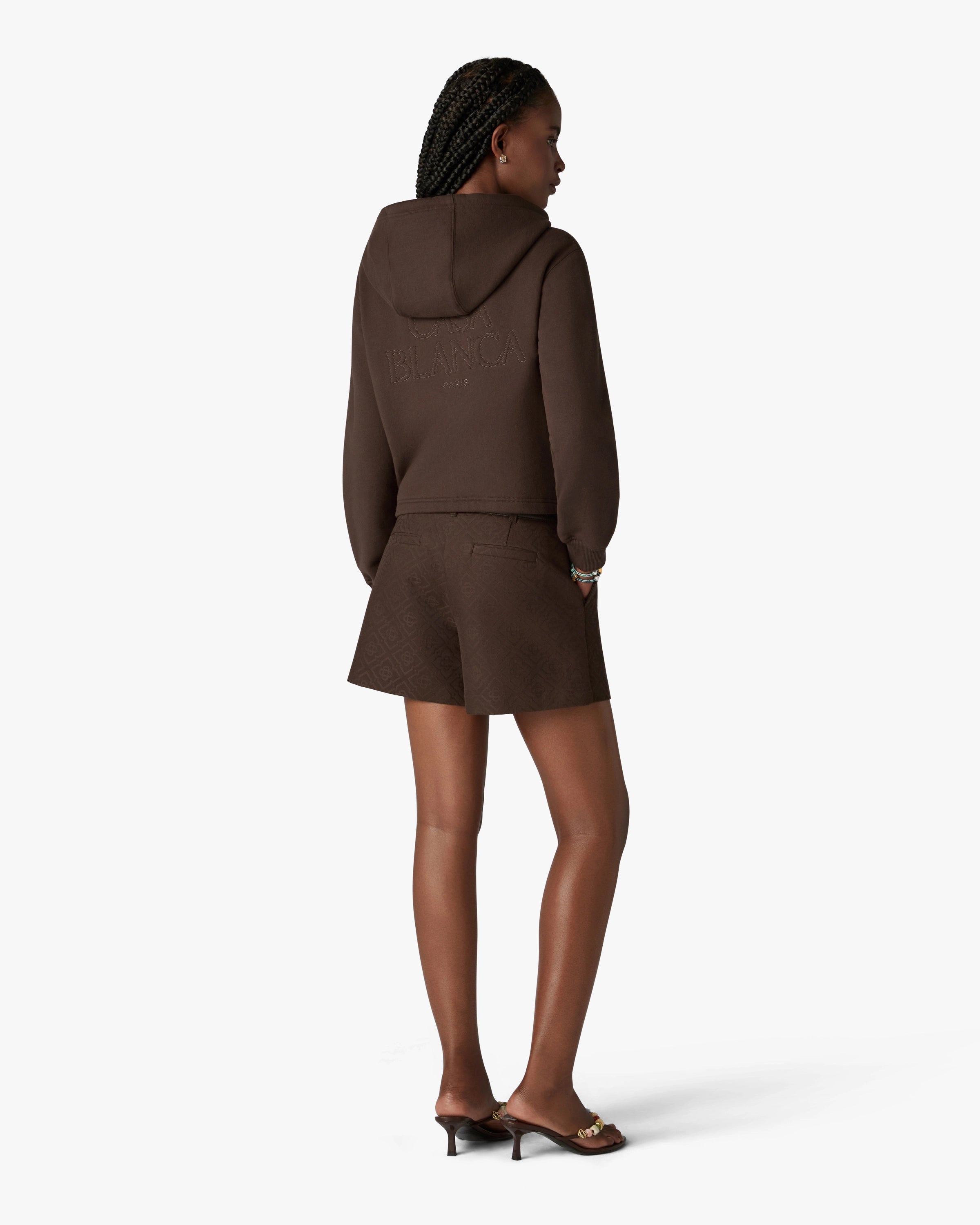 Casablanca Monogram shorts marrone cotone donna