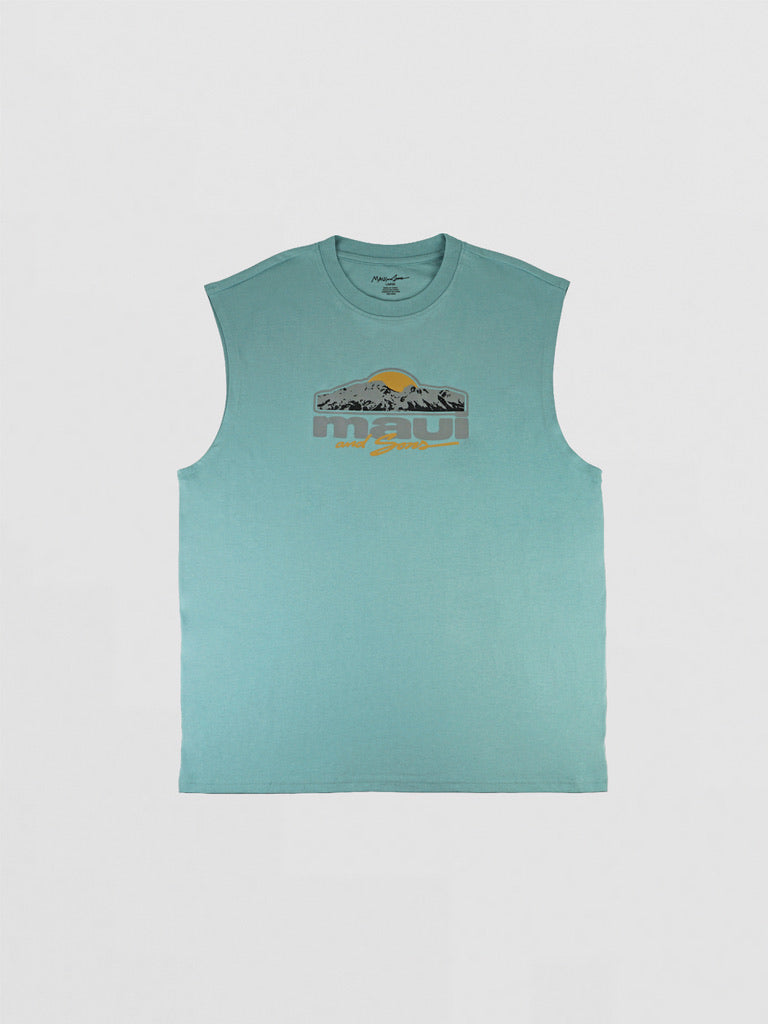 Maui and Sons Horizon canotta muscolare Steel Blue montagna