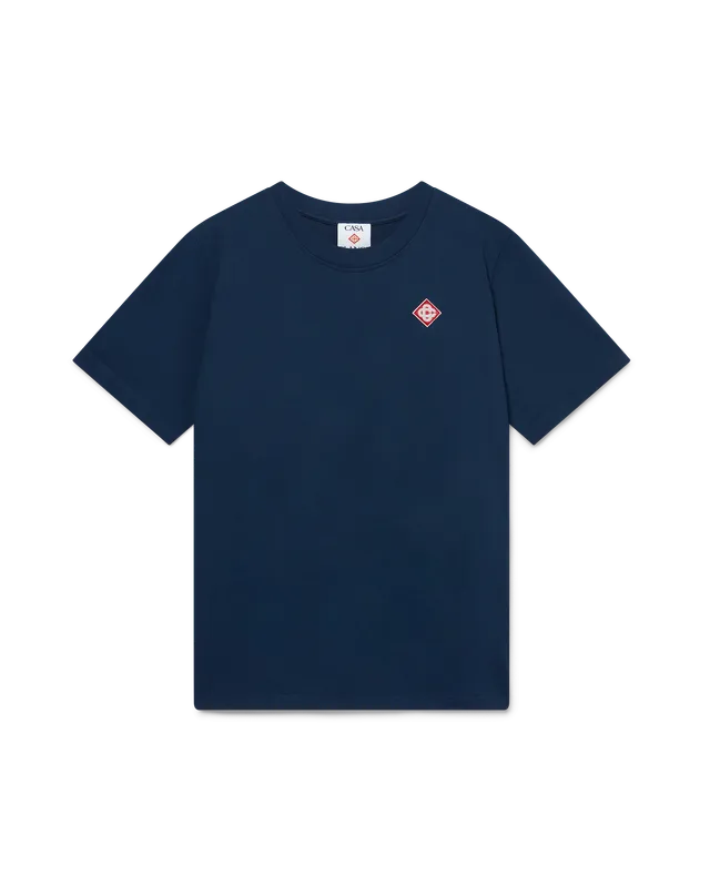 Casablanca Diamond Logo t-shirt navy cotone bio