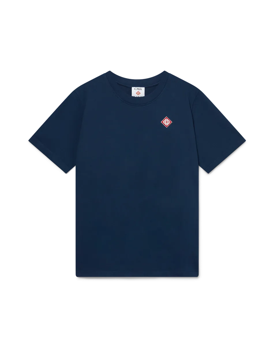Casablanca Diamond Logo t-shirt navy cotone bio