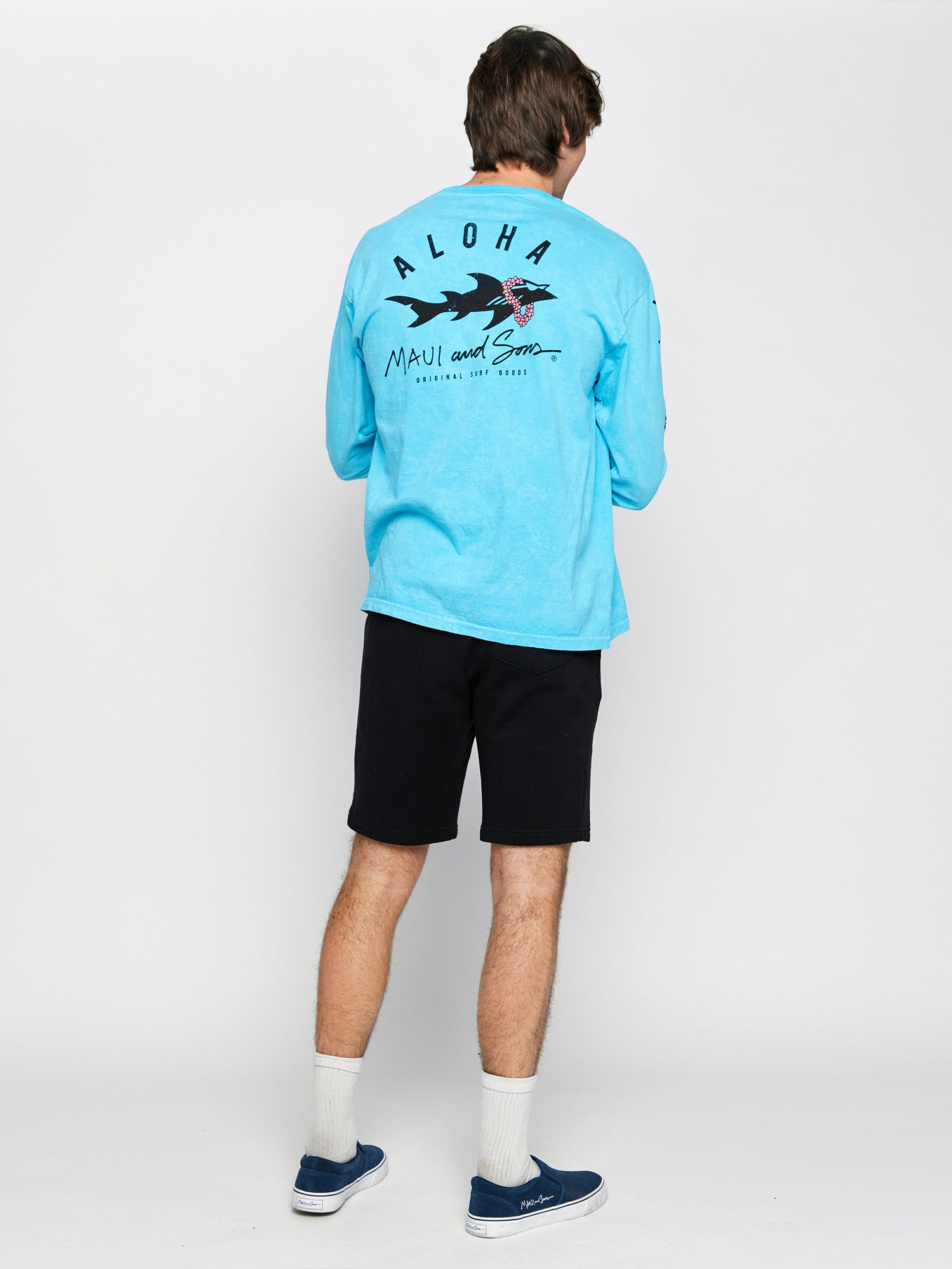 Maui and Sons Aloha Shark maglia uomo azzurra cotone