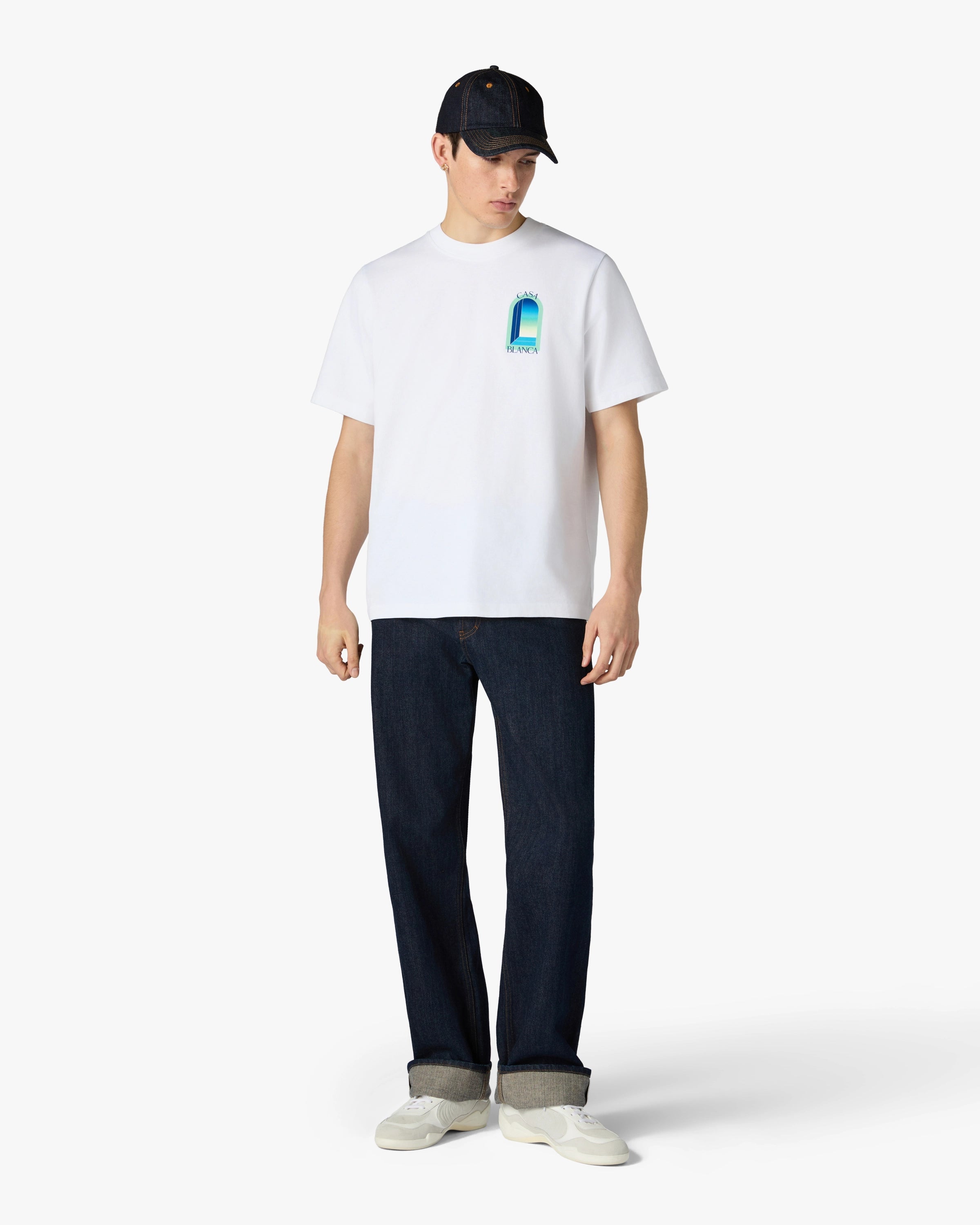 Casablanca L'Arche T-Shirt Bianco Menta Cotone