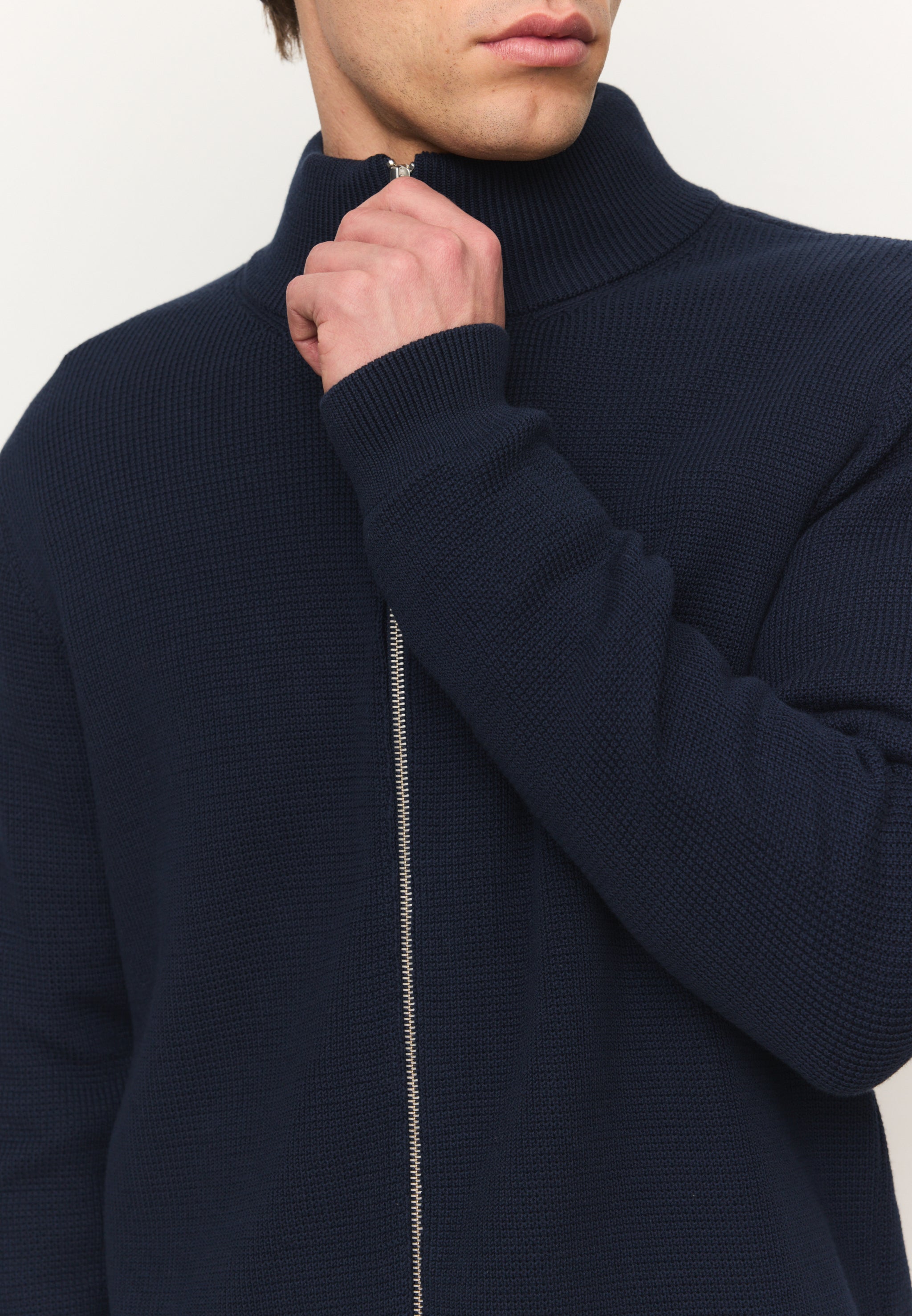 Recolution Tarragon cardigan uomo blu cotone bio