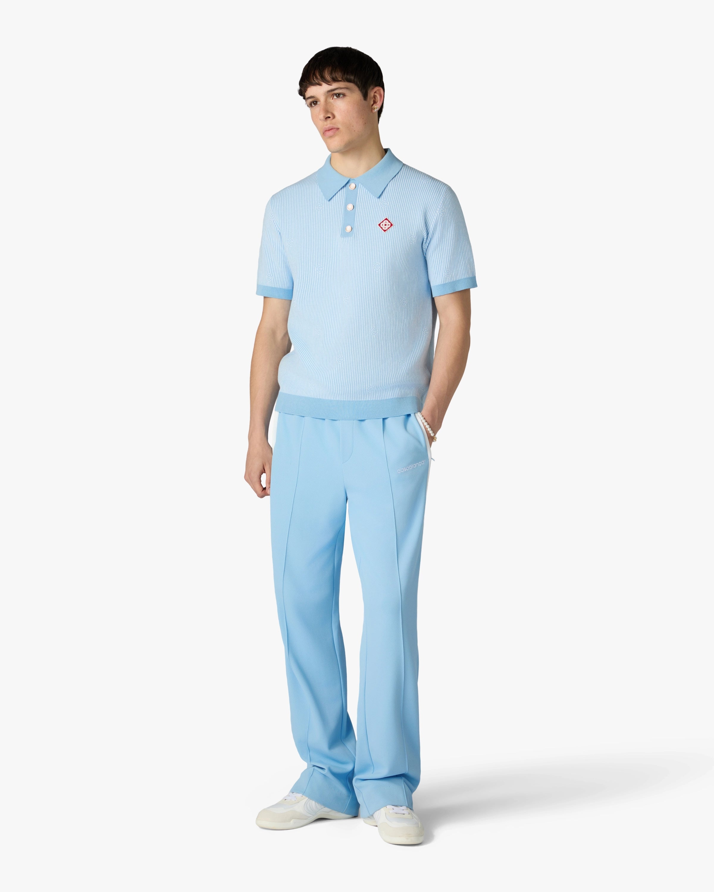 Casablanca Pique pantaloni tuta azzurro chiaro