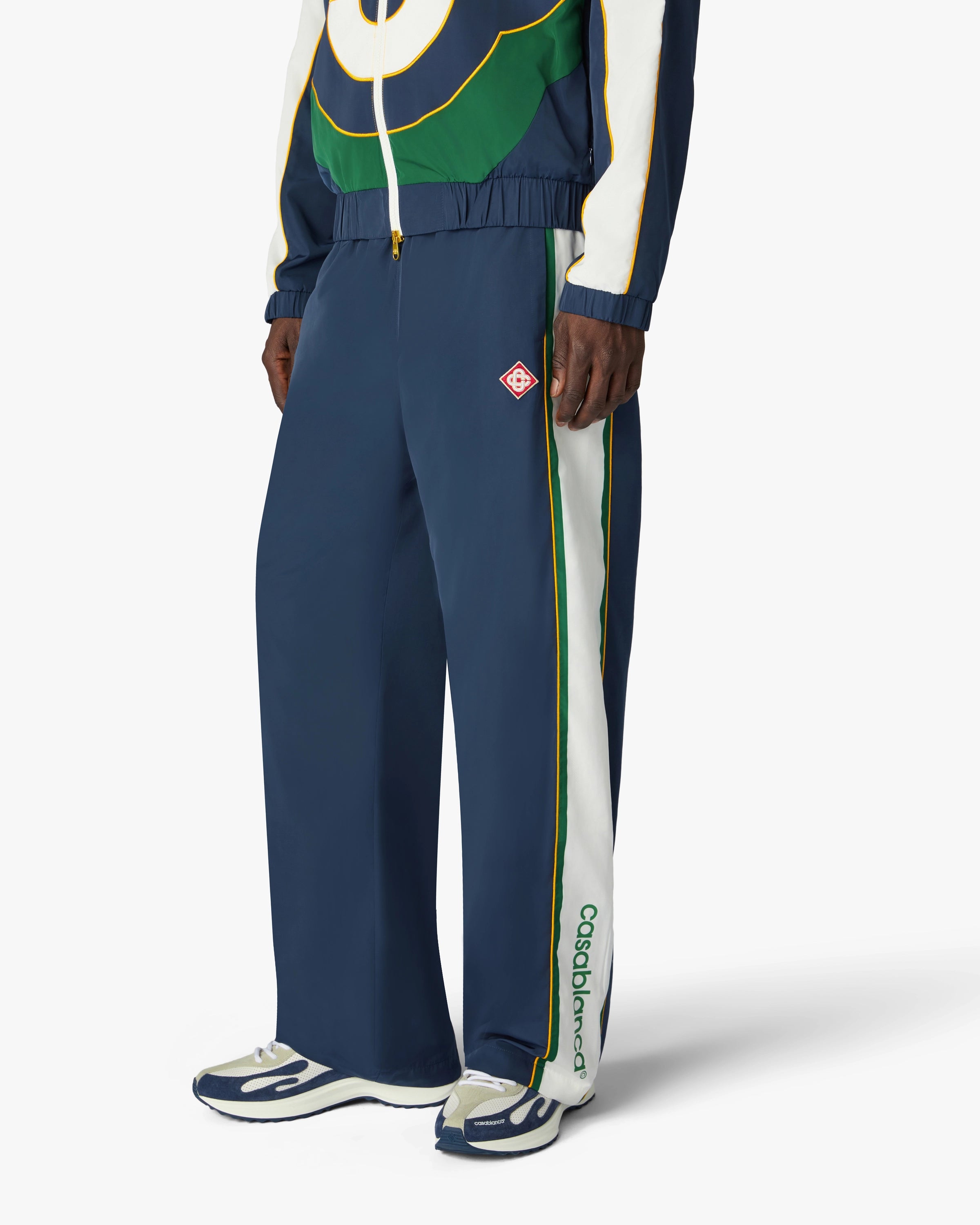 Casablanca Check Pantaloni Tuta Uomo Verde Poliestere