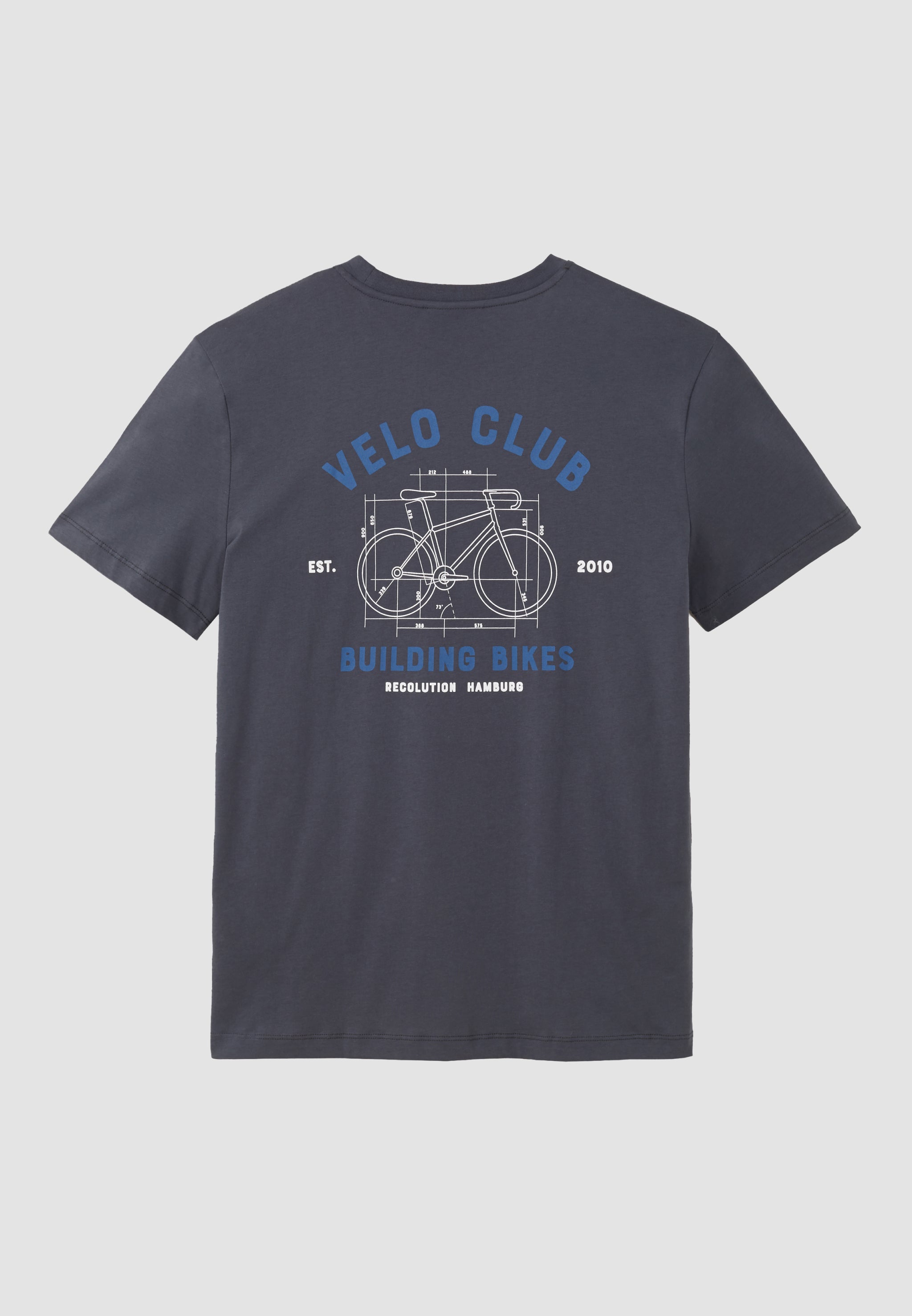Recolution Agave Velo Club t-shirt grigio scuro cotone bio