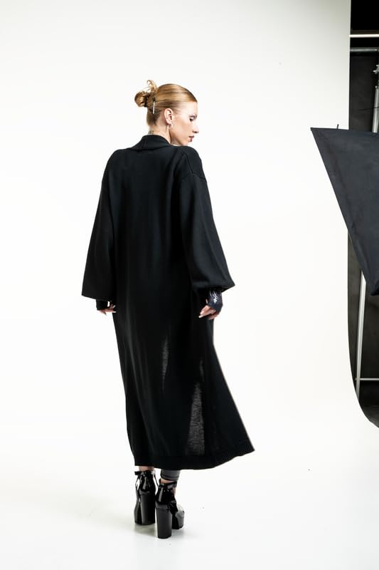 Gothicana by EMP Cardigan Nero Ricamo Collo Scialle Taglia L