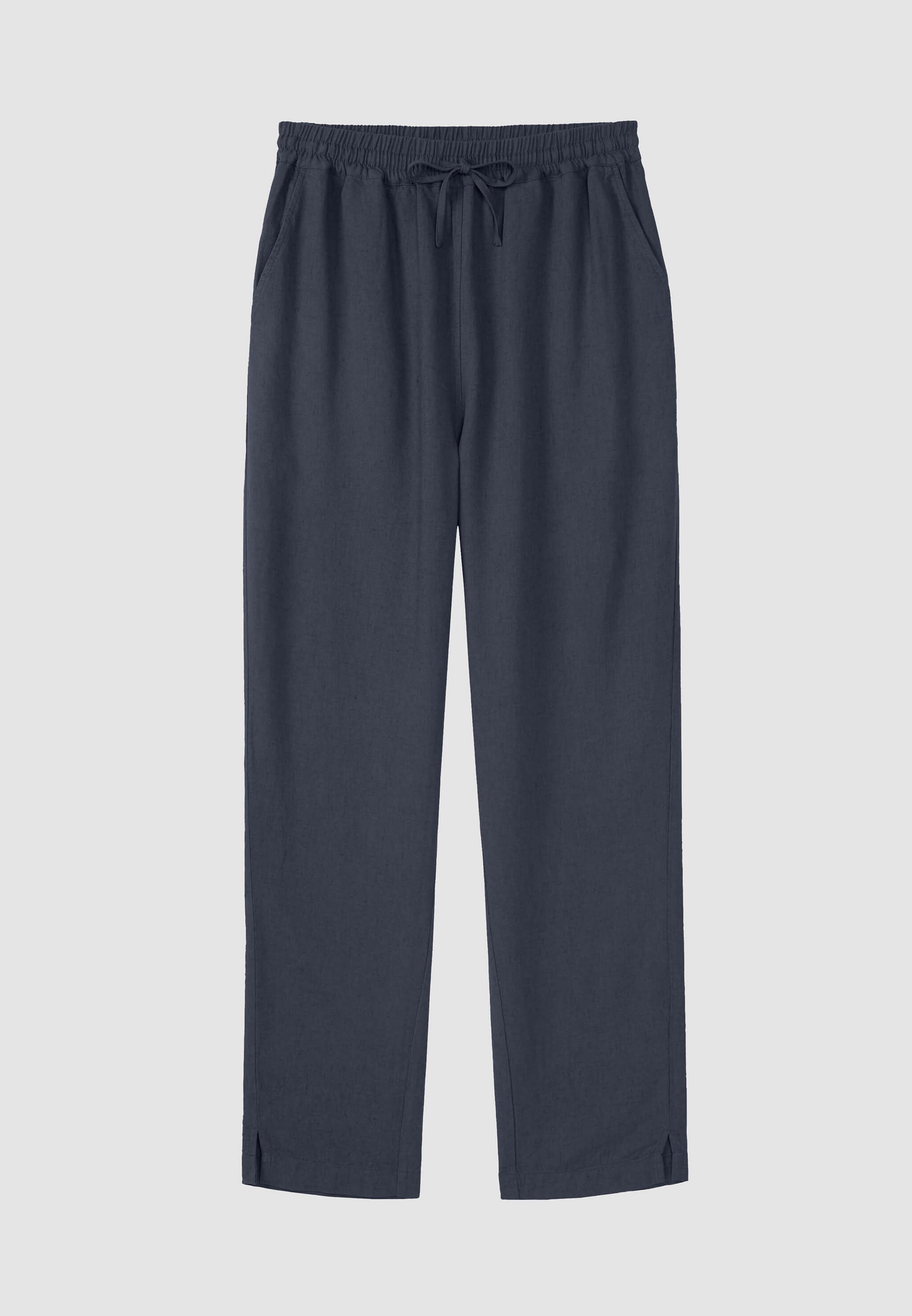Recolution Moonflower pantaloni donna navy lino