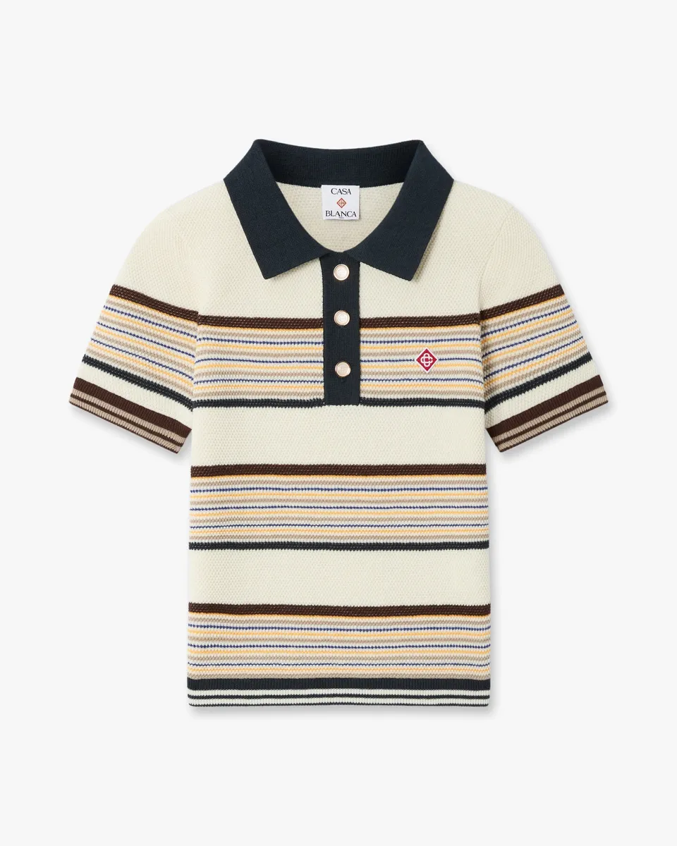 Casablanca Café Culture Polo Donna Multicolore lana