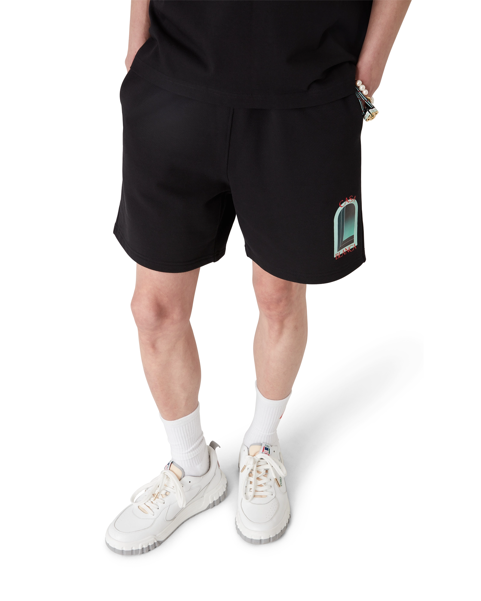 Casablanca L'Arche shorts cotone neri