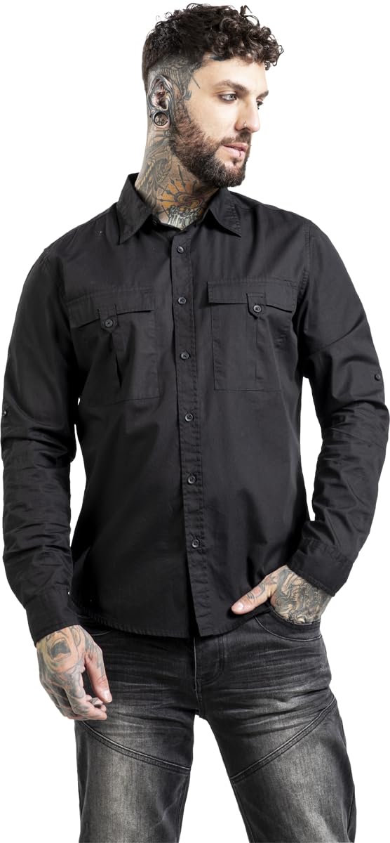 Gothicana by EMP camicia nera taglia L maniche lunghe