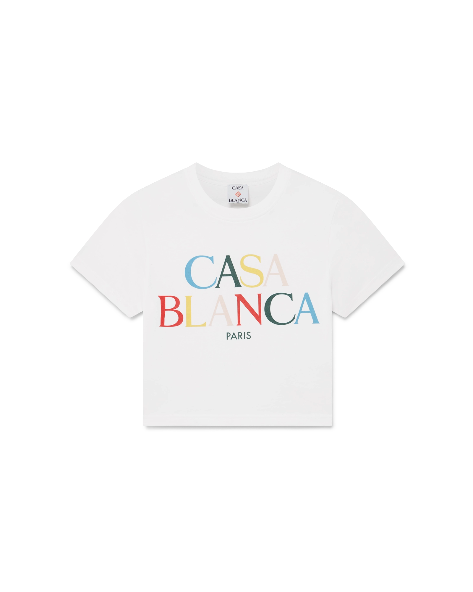 Casablanca Stacked Logo t-shirt bianca cropped