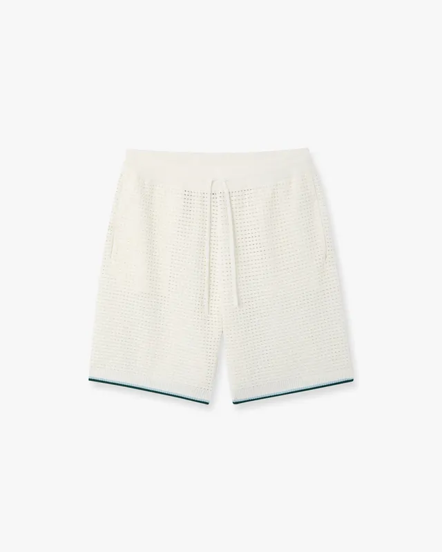Casablanca Palm Tree shorts uncinetto bianchi