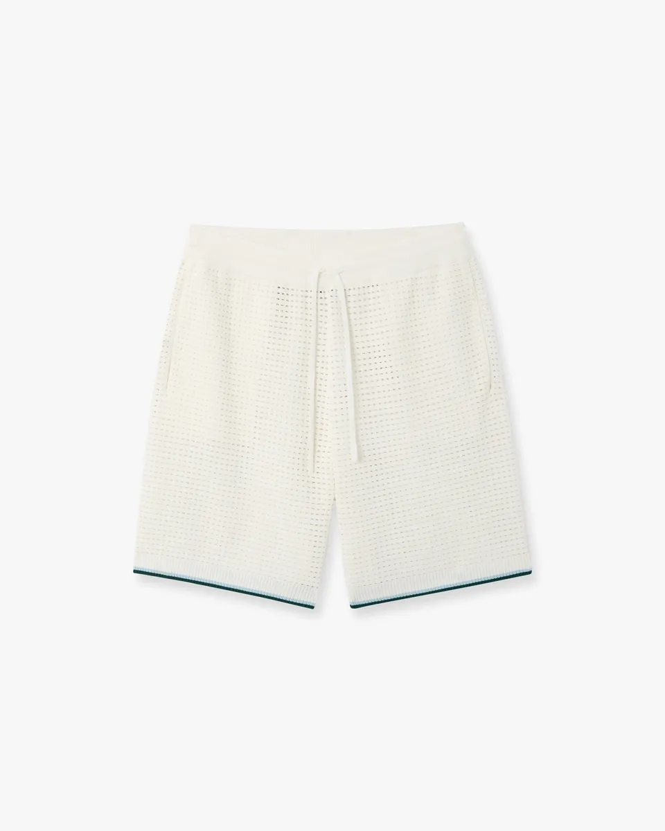 Casablanca Palm Tree shorts uncinetto bianchi