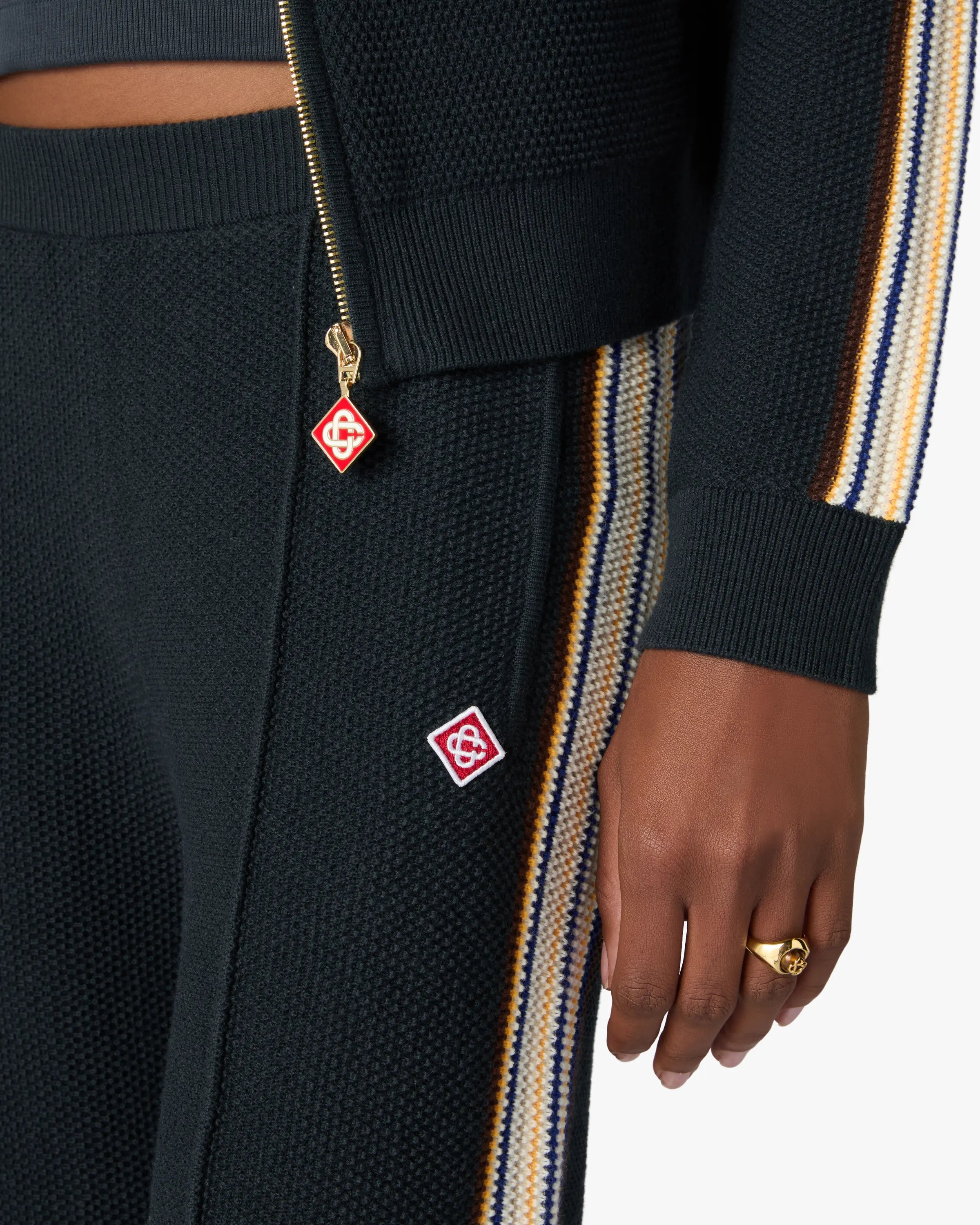 Casablanca Café Culture pantaloni tuta navy in lana