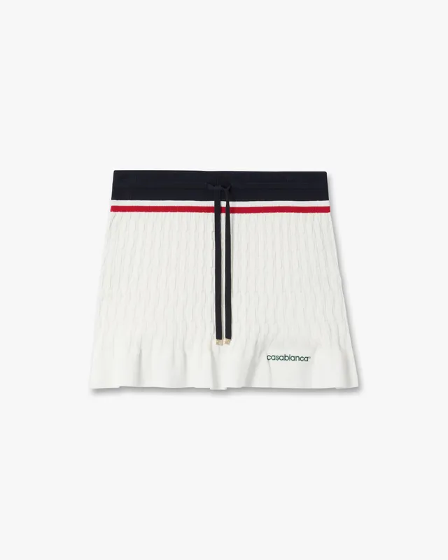 Casablanca Tennis minigonna crema navy maglia