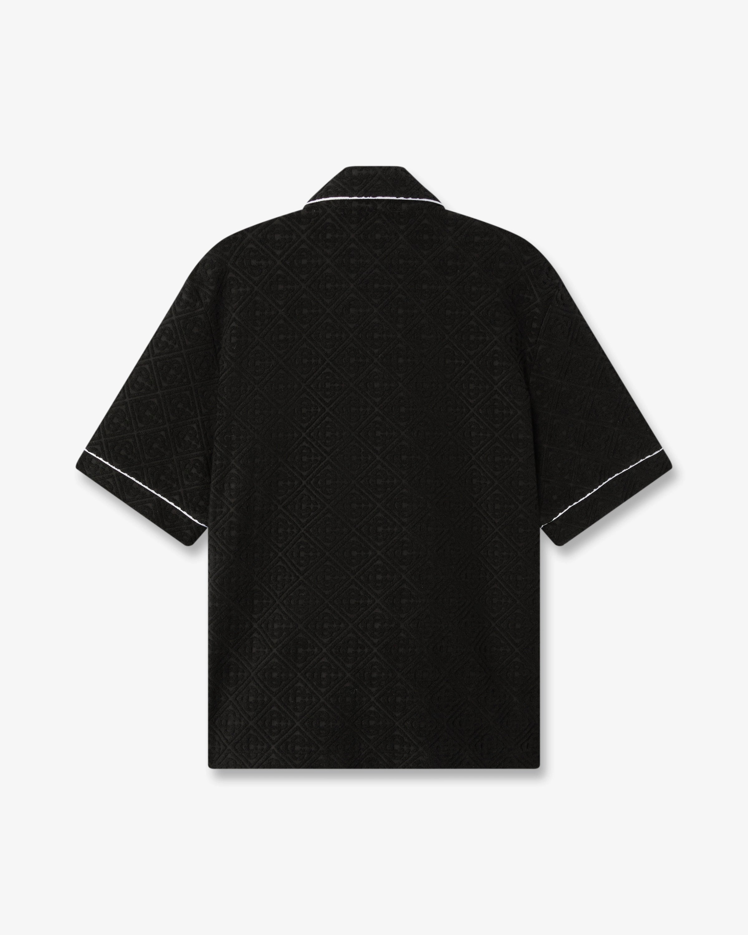 Casablanca Towelling Monogram camicia nera spugna monogram