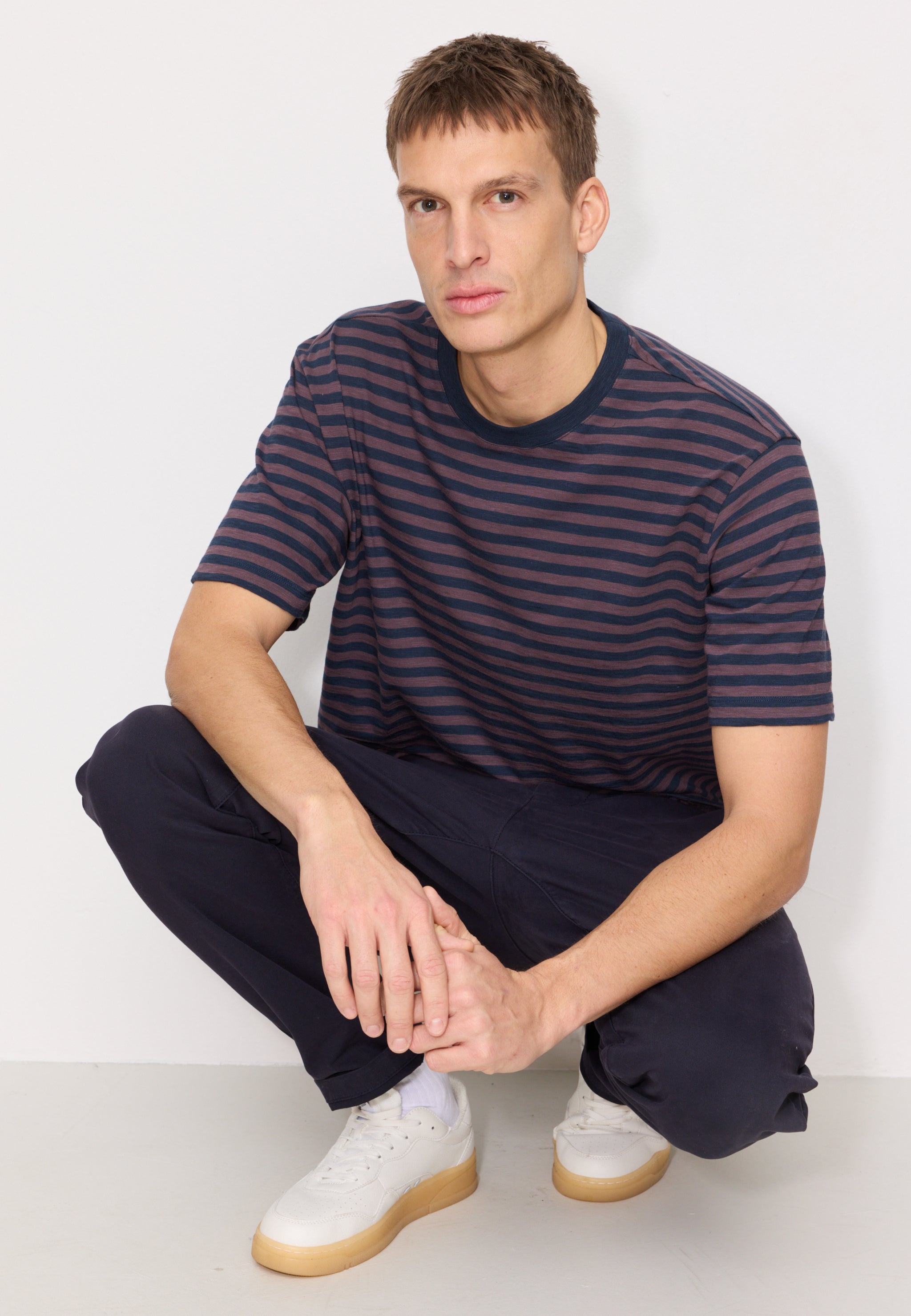Recolution Delonix Stripes t-shirt uomo uva cotone bio