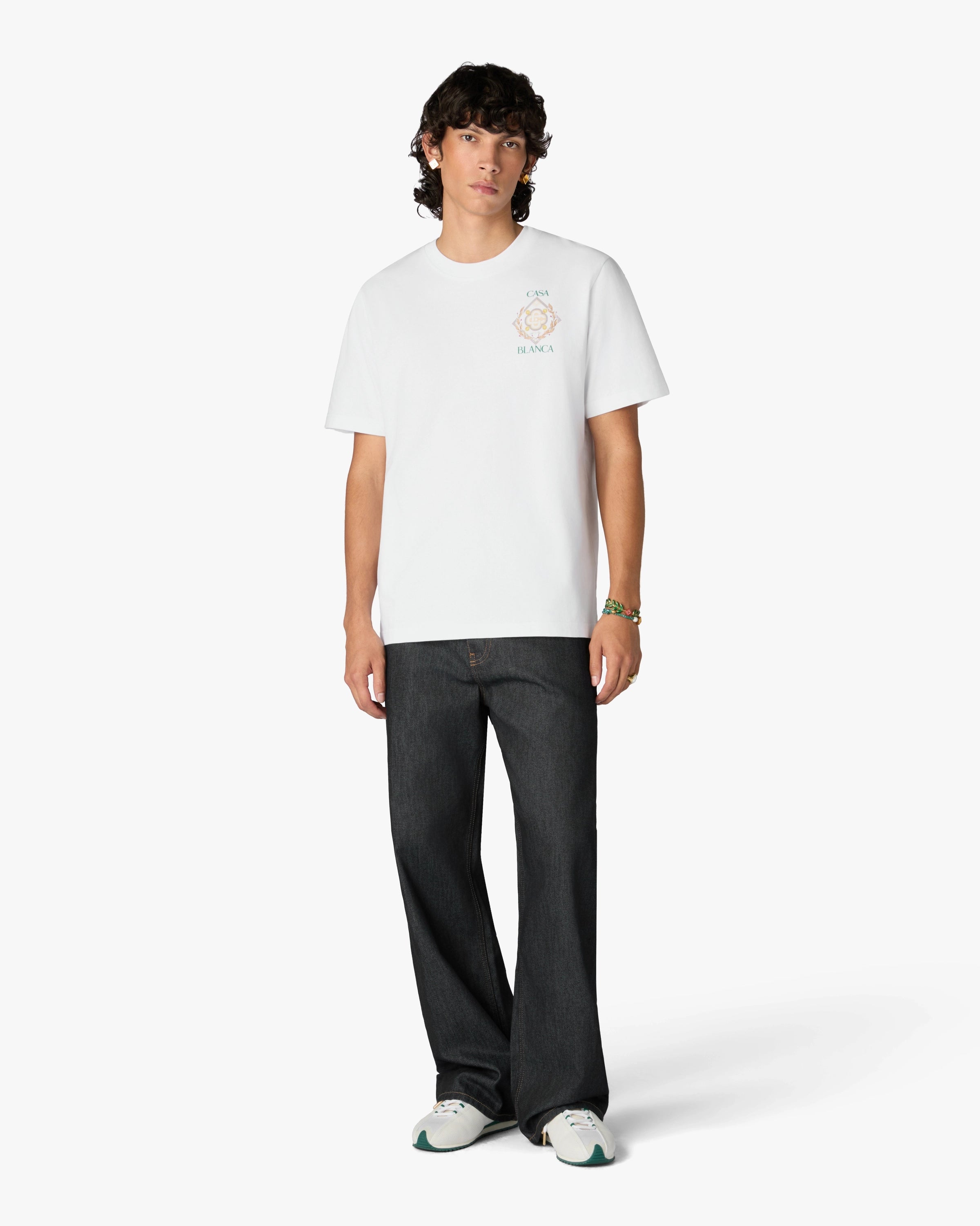 Casablanca Championship T-shirt bianca cotone